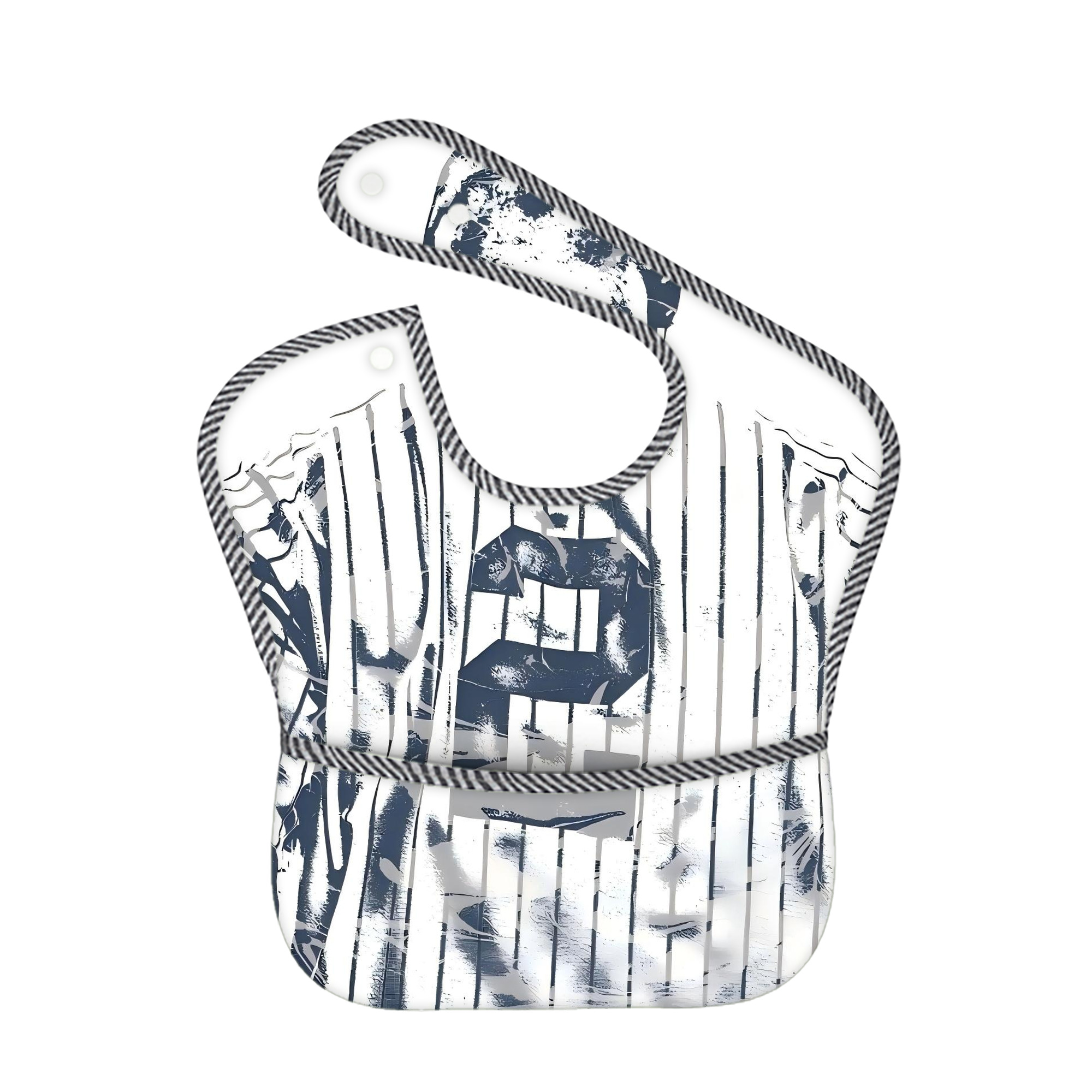 Derek Jeter 30 Adjustable Waterproof Toddler Bib – Full-Print Durable Polyester – Foldable Crumb Pocket – Easy Snap Closure – Soft