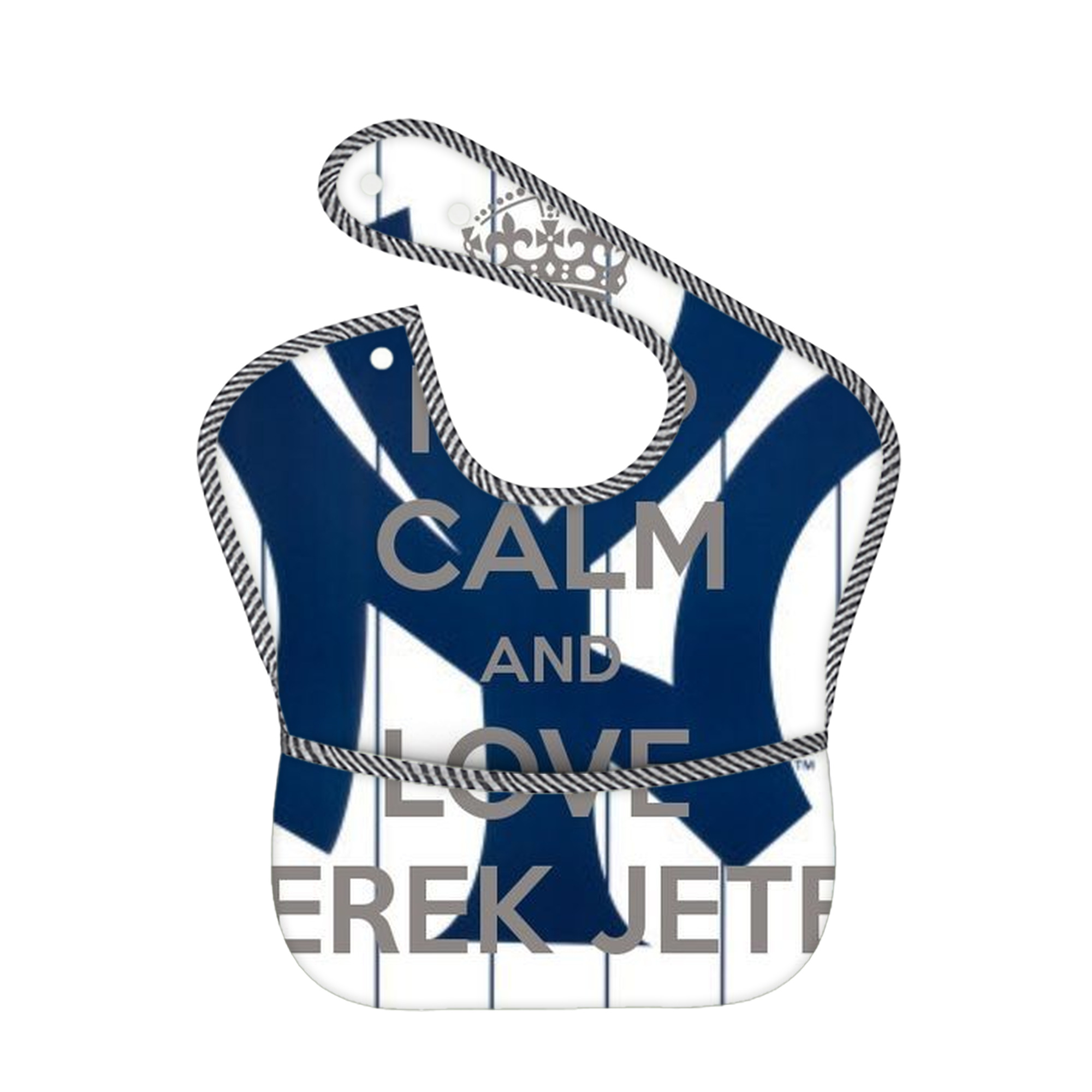 Derek Jeter 39 Adjustable Waterproof Toddler Bib – Full-Print Durable Polyester – Foldable Crumb Pocket – Easy Snap Closure – Soft