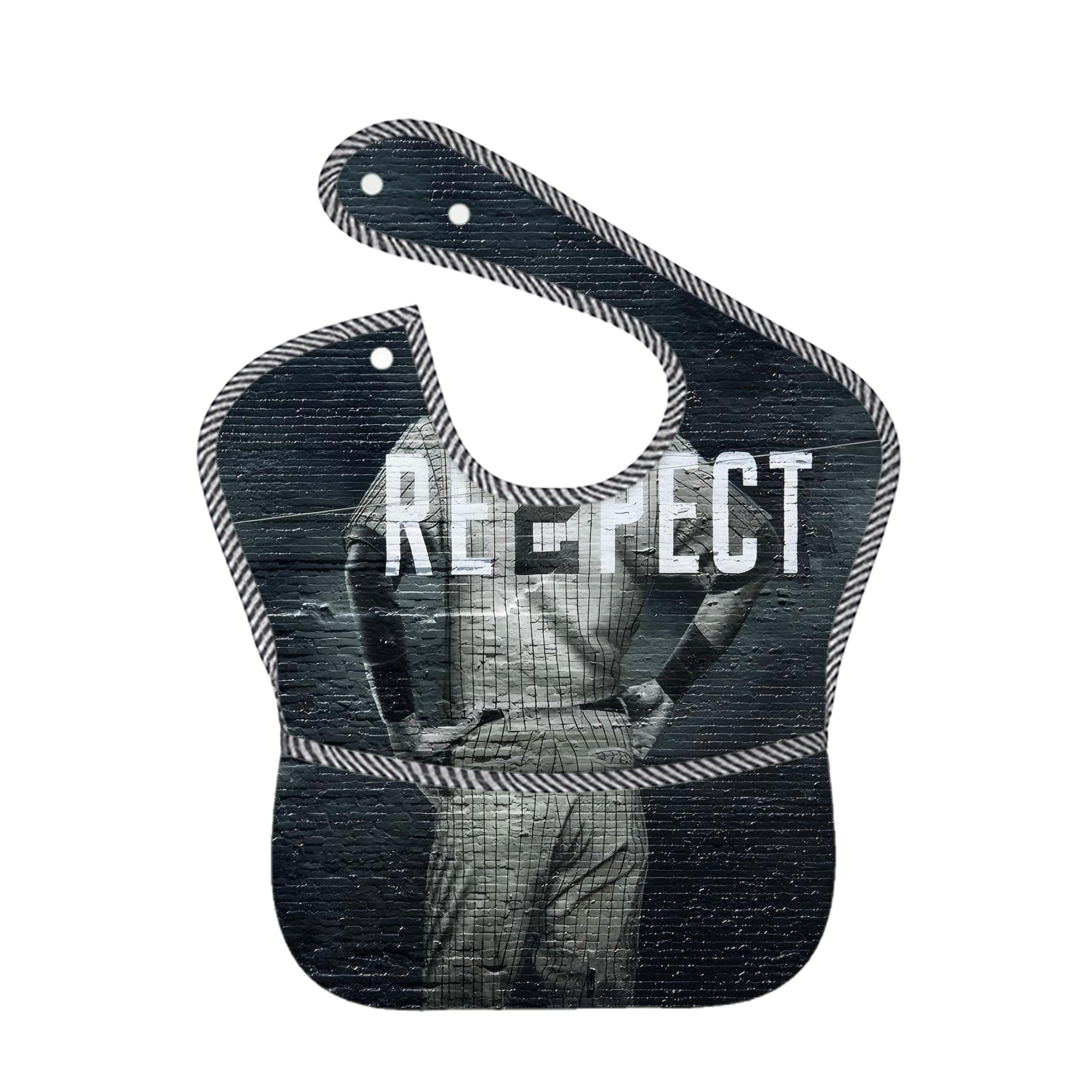 Derek Jeter 48 Adjustable Waterproof Toddler Bib – Full-Print Durable Polyester – Foldable Crumb Pocket – Easy Snap Closure – Soft