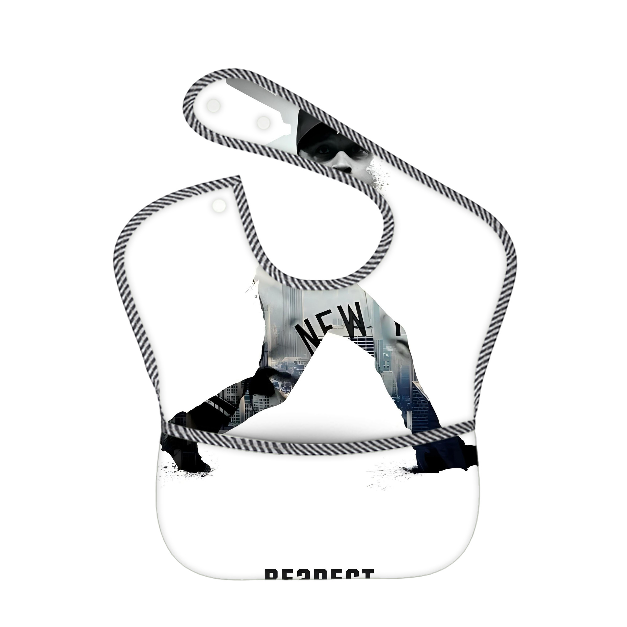 Derek Jeter 54 Adjustable Waterproof Toddler Bib – Full-Print Durable Polyester – Foldable Crumb Pocket – Easy Snap Closure – Soft