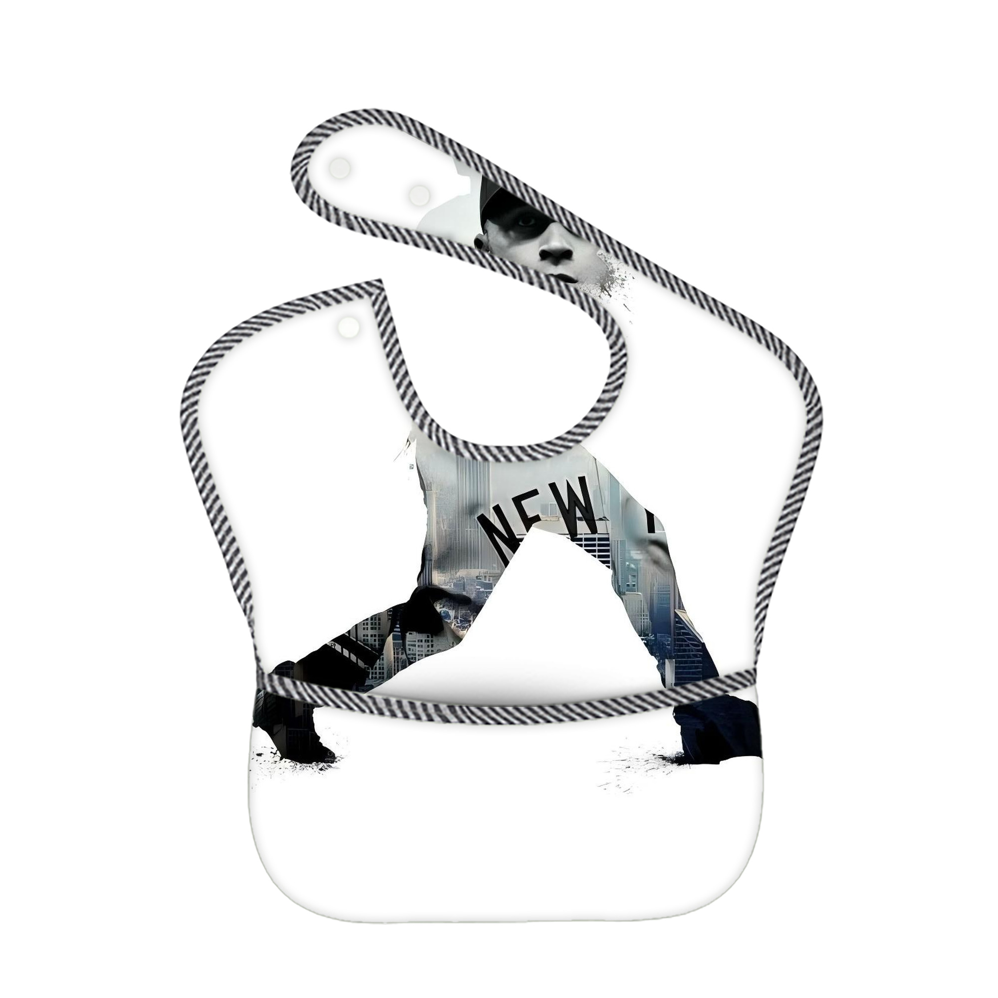 Derek Jeter 98 Adjustable Waterproof Toddler Bib – Full-Print Durable Polyester – Foldable Crumb Pocket – Easy Snap Closure – Soft