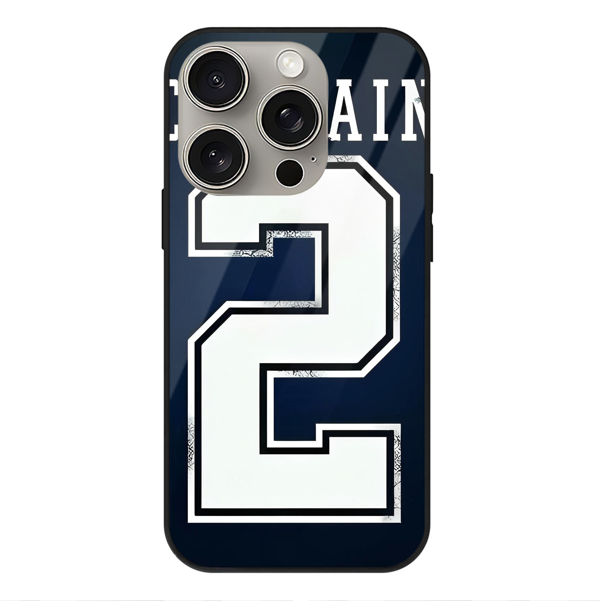 Derek Jeter 28 IPhone 15 Pro Mirror Phone Case – UV Printed Glass + TPU – Scratch-Resistant, Wireless Charging Compatible, Precise Fit & Stylish Design