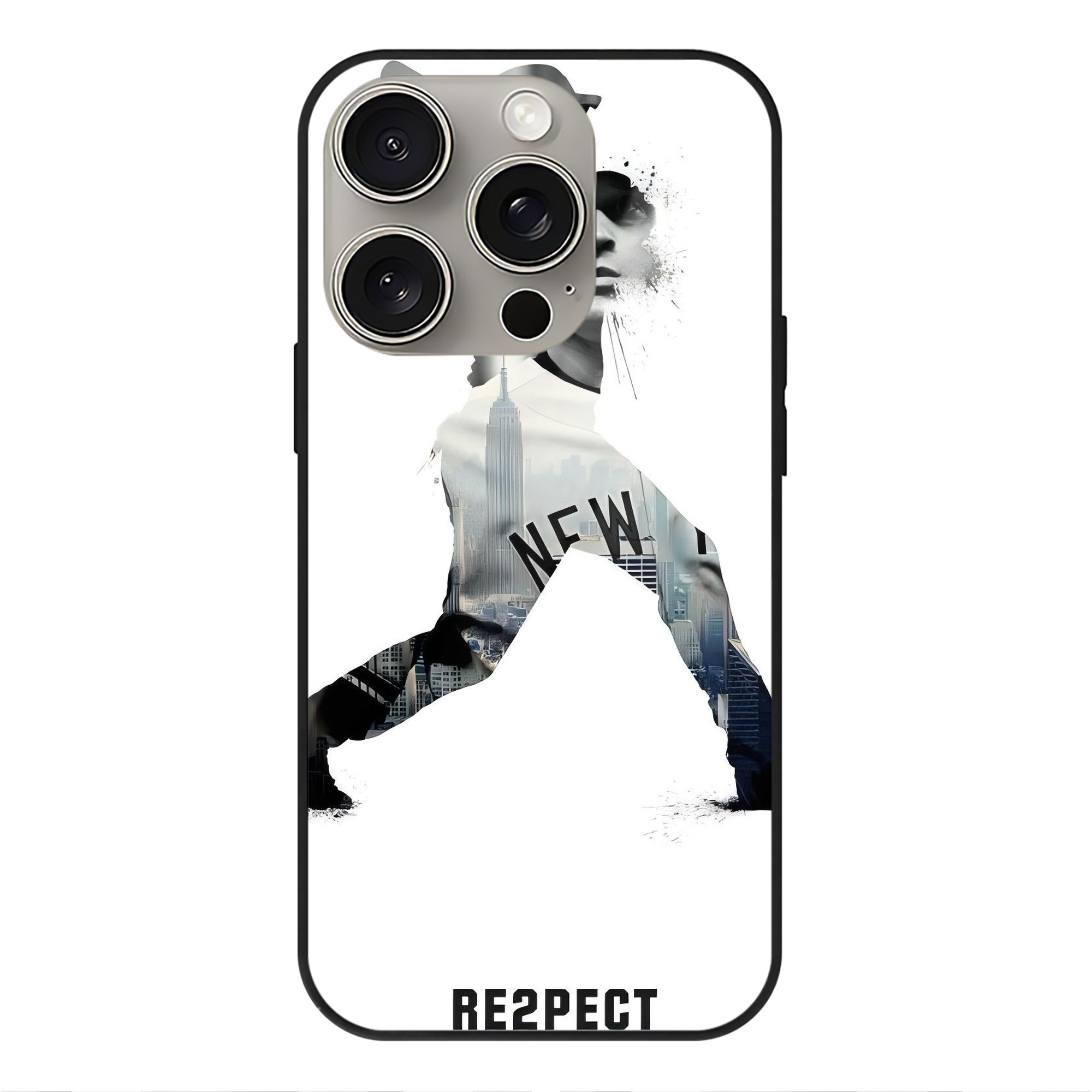Derek Jeter 98 IPhone 15 Pro Mirror Phone Case – UV Printed Glass + TPU – Scratch-Resistant, Wireless Charging Compatible, Precise Fit & Stylish Design