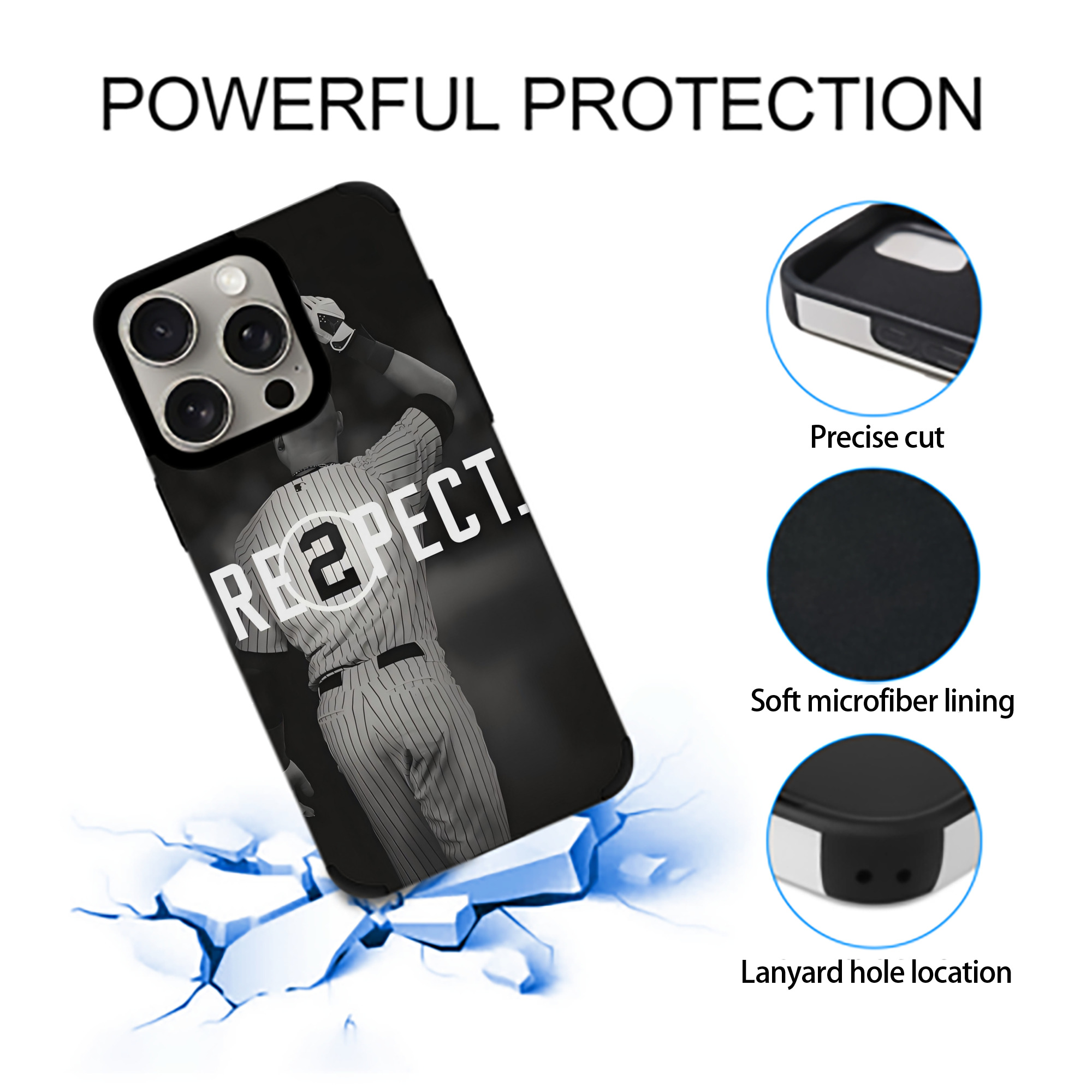 Derek Jeter 37 IPhone 15 Pro Max PU Leather Case – Soft Lining, 360° Protection – Precise Fit, 3D Buttons, Easy Charging – Anti-Yellowing, Easy To Clean
