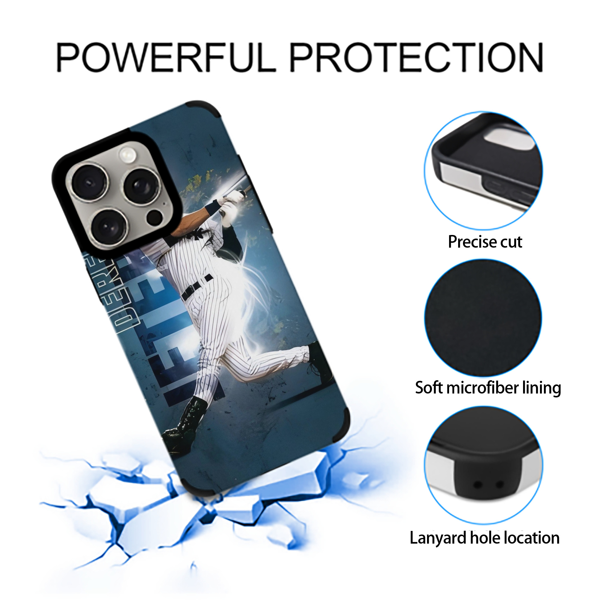 Derek Jeter 99 IPhone 15 Pro Max PU Leather Case – Soft Lining, 360° Protection – Precise Fit, 3D Buttons, Easy Charging – Anti-Yellowing, Easy To Clean