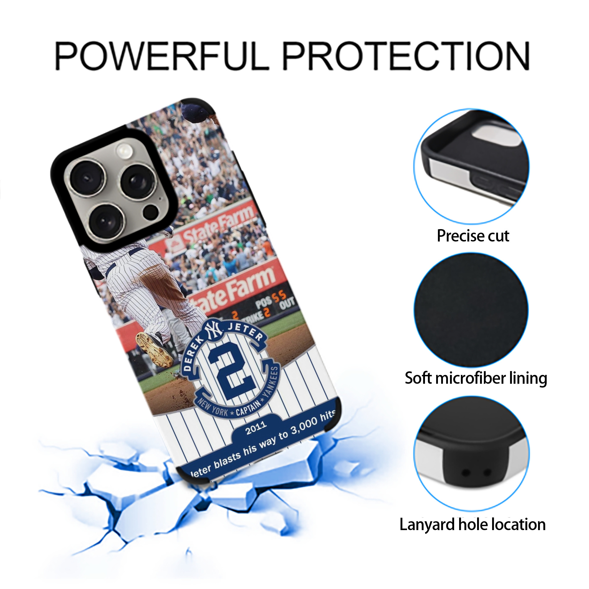 Derek Jeter 102 IPhone 15 Pro Max PU Leather Case – Soft Lining, 360° Protection – Precise Fit, 3D Buttons, Easy Charging – Anti-Yellowing, Easy To Clean