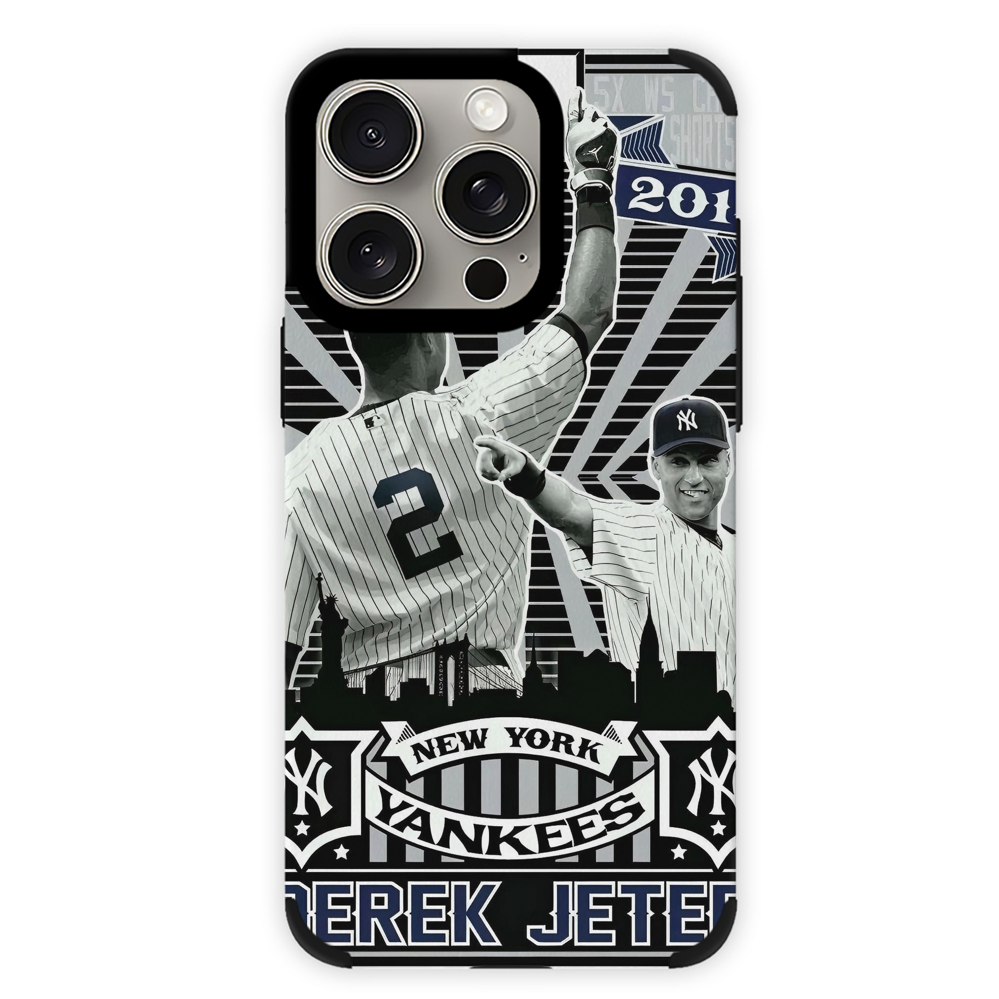 Derek Jeter 34 IPhone 15 Pro Max PU Leather Case – Soft Lining, 360° Protection – Precise Fit, 3D Buttons, Easy Charging – Anti-Yellowing, Easy To Clean