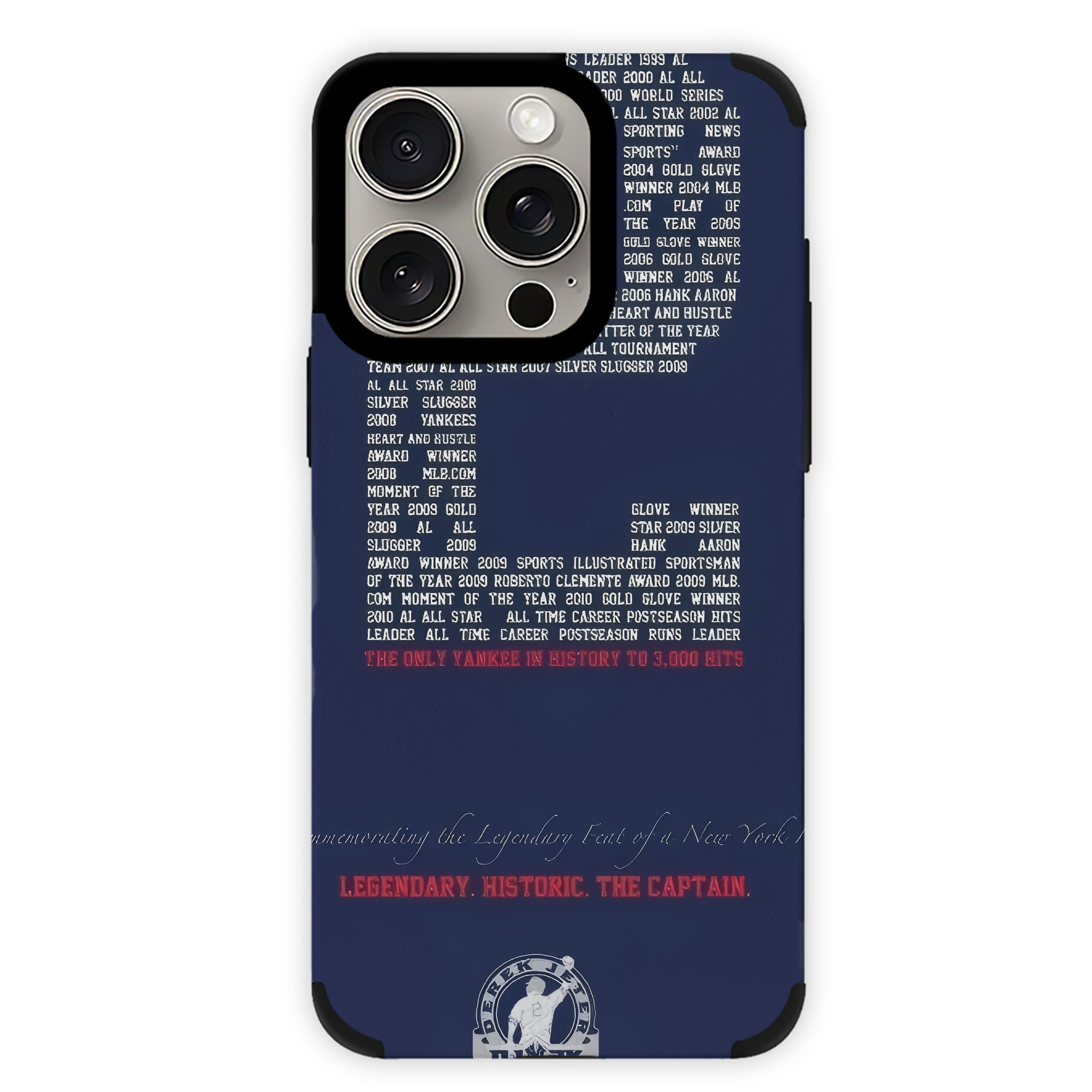 Derek Jeter 44 IPhone 15 Pro Max PU Leather Case – Soft Lining, 360° Protection – Precise Fit, 3D Buttons, Easy Charging – Anti-Yellowing, Easy To Clean