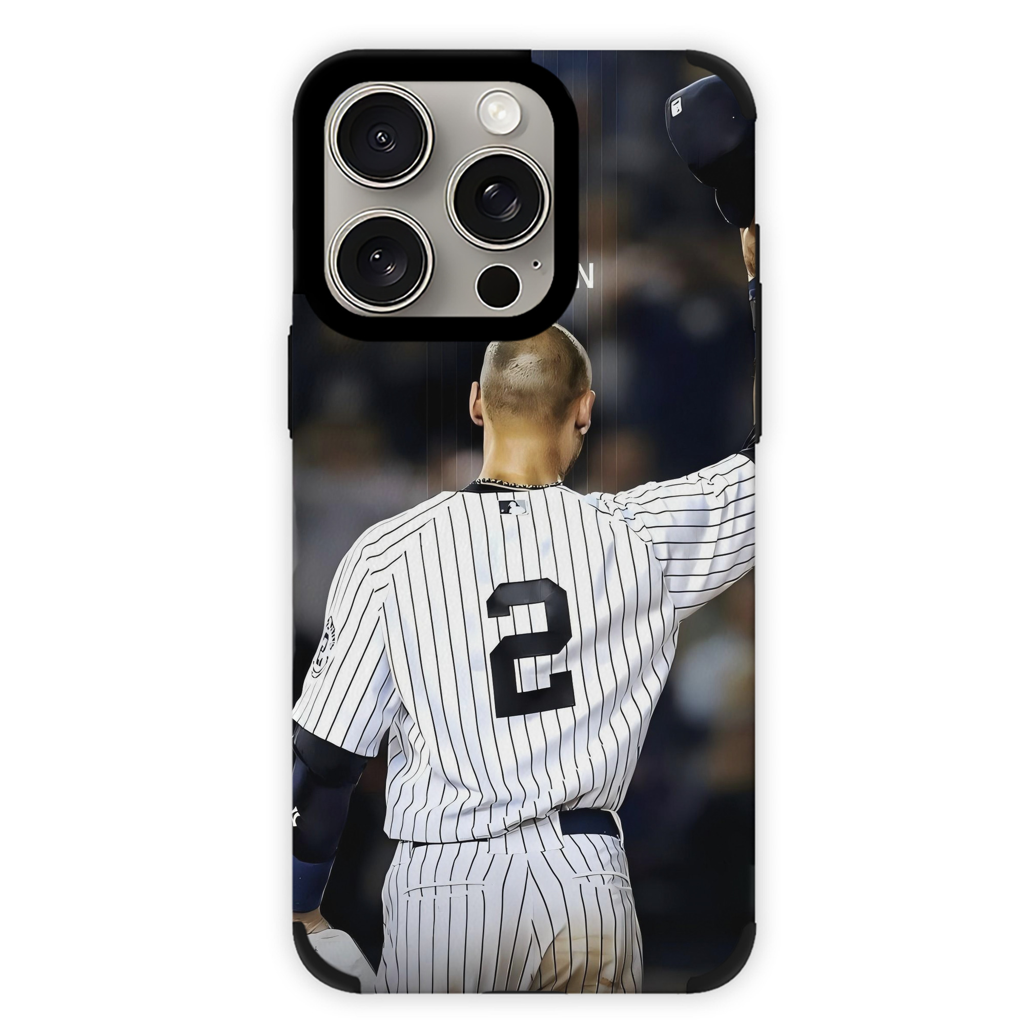 Derek Jeter 56 IPhone 15 Pro Max PU Leather Case – Soft Lining, 360° Protection – Precise Fit, 3D Buttons, Easy Charging – Anti-Yellowing, Easy To Clean