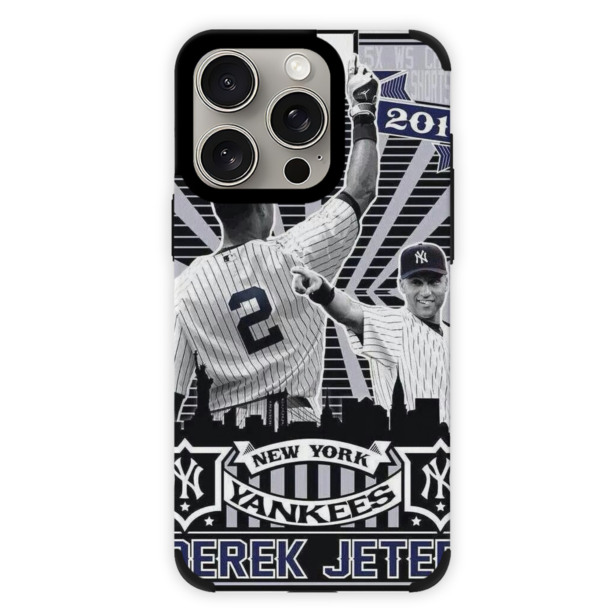 Derek Jeter 89 IPhone 15 Pro Max PU Leather Case – Soft Lining, 360° Protection – Precise Fit, 3D Buttons, Easy Charging – Anti-Yellowing, Easy To Clean
