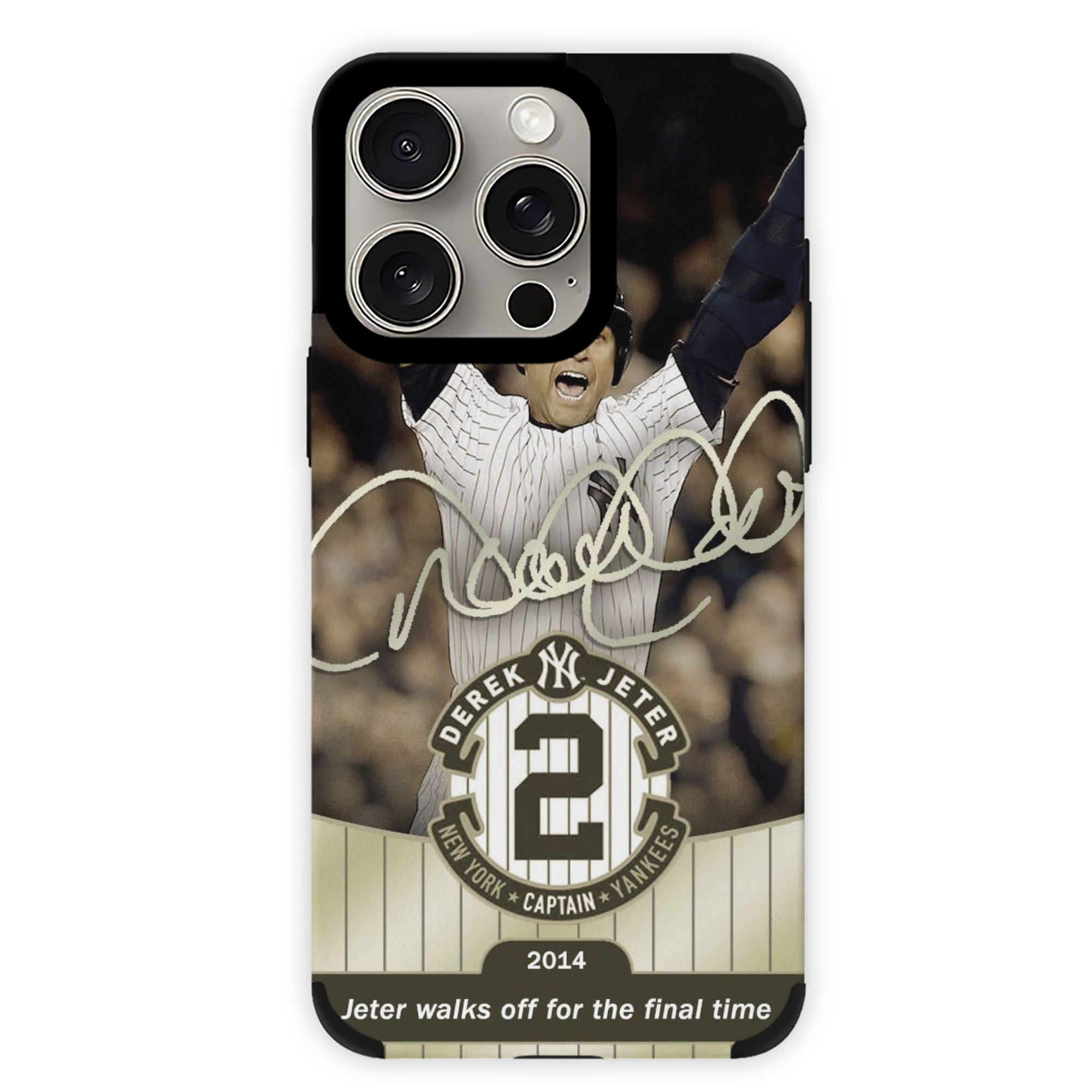 Derek Jeter 95 IPhone 15 Pro Max PU Leather Case – Soft Lining, 360° Protection – Precise Fit, 3D Buttons, Easy Charging – Anti-Yellowing, Easy To Clean