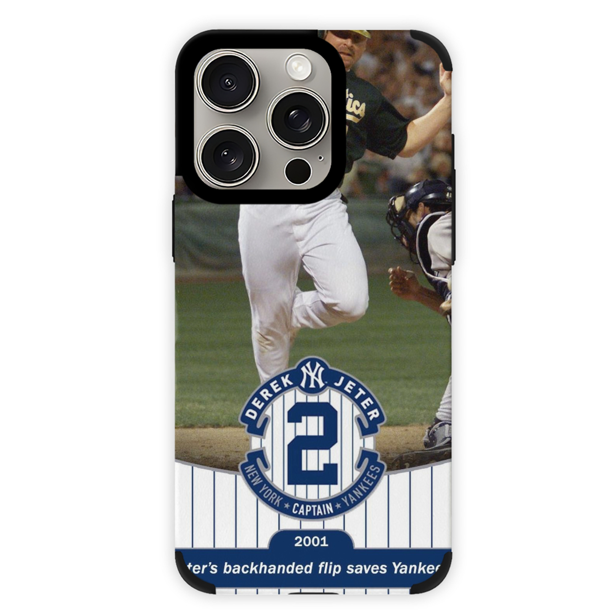 Derek Jeter 111 IPhone 15 Pro Max PU Leather Case – Soft Lining, 360° Protection – Precise Fit, 3D Buttons, Easy Charging – Anti-Yellowing, Easy To Clean