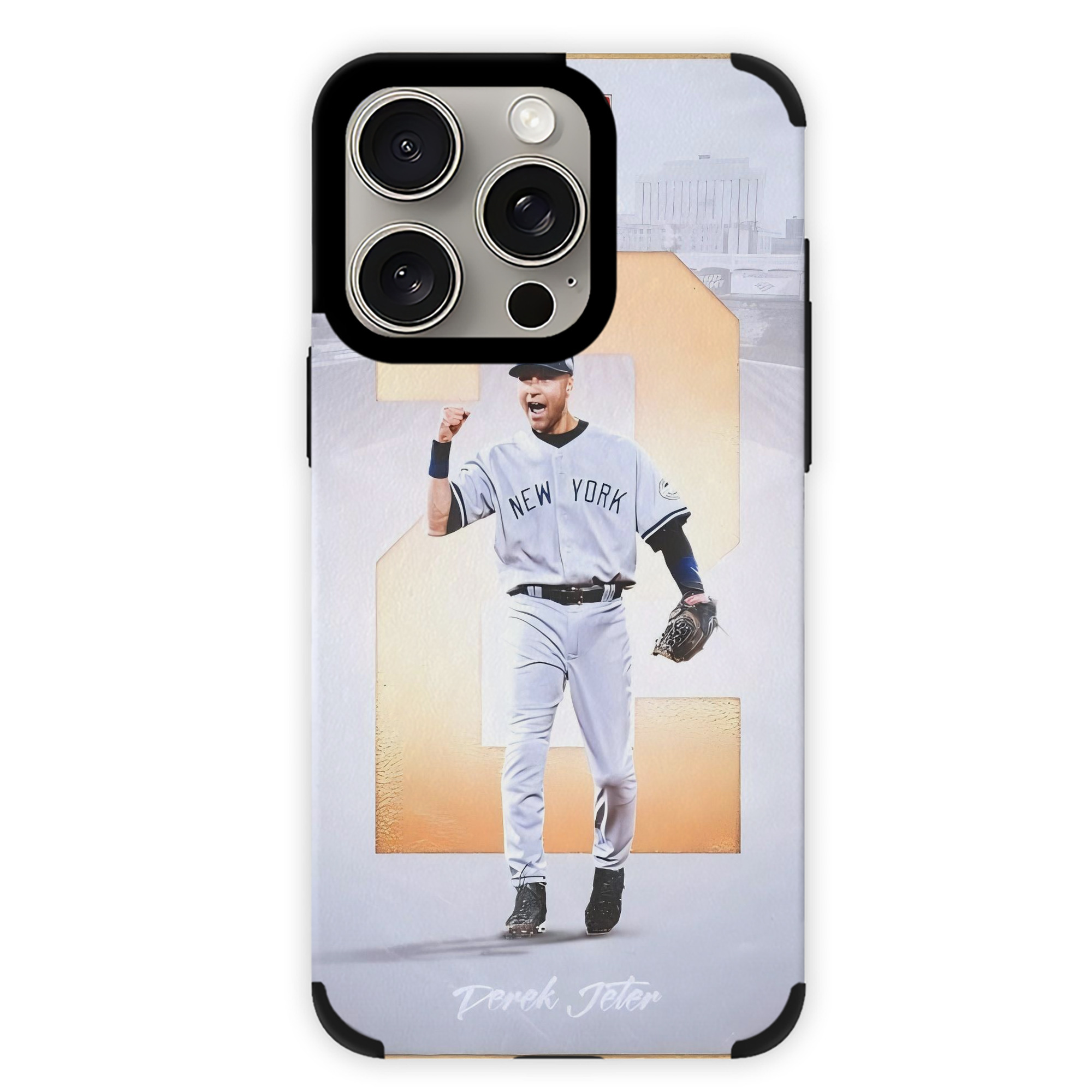 Derek Jeter 112 IPhone 15 Pro Max PU Leather Case – Soft Lining, 360° Protection – Precise Fit, 3D Buttons, Easy Charging – Anti-Yellowing, Easy To Clean