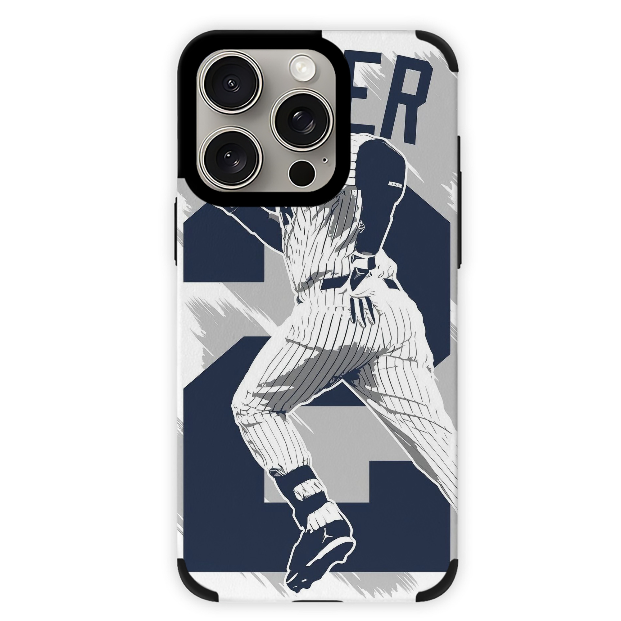 Derek Jeter 113 IPhone 15 Pro Max PU Leather Case – Soft Lining, 360° Protection – Precise Fit, 3D Buttons, Easy Charging – Anti-Yellowing, Easy To Clean