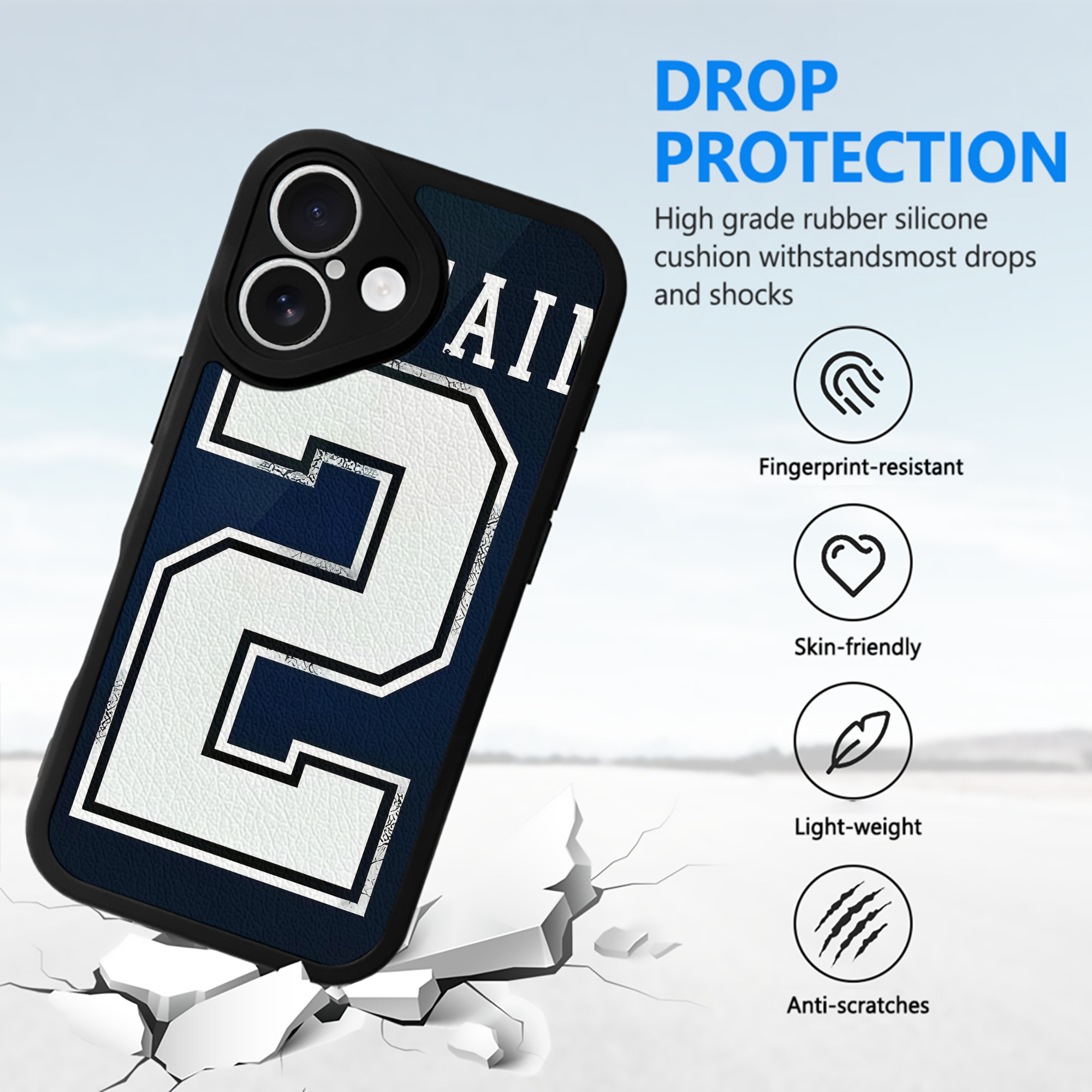 Derek Jeter 28 IPhone 16 Silicone Leather Case – UV Print, Lambskin Texture – Perfect Fit, Wireless Charging Compatible, Scratch Resistant, Precise Cutouts – Stylish Protection For IPhone 16