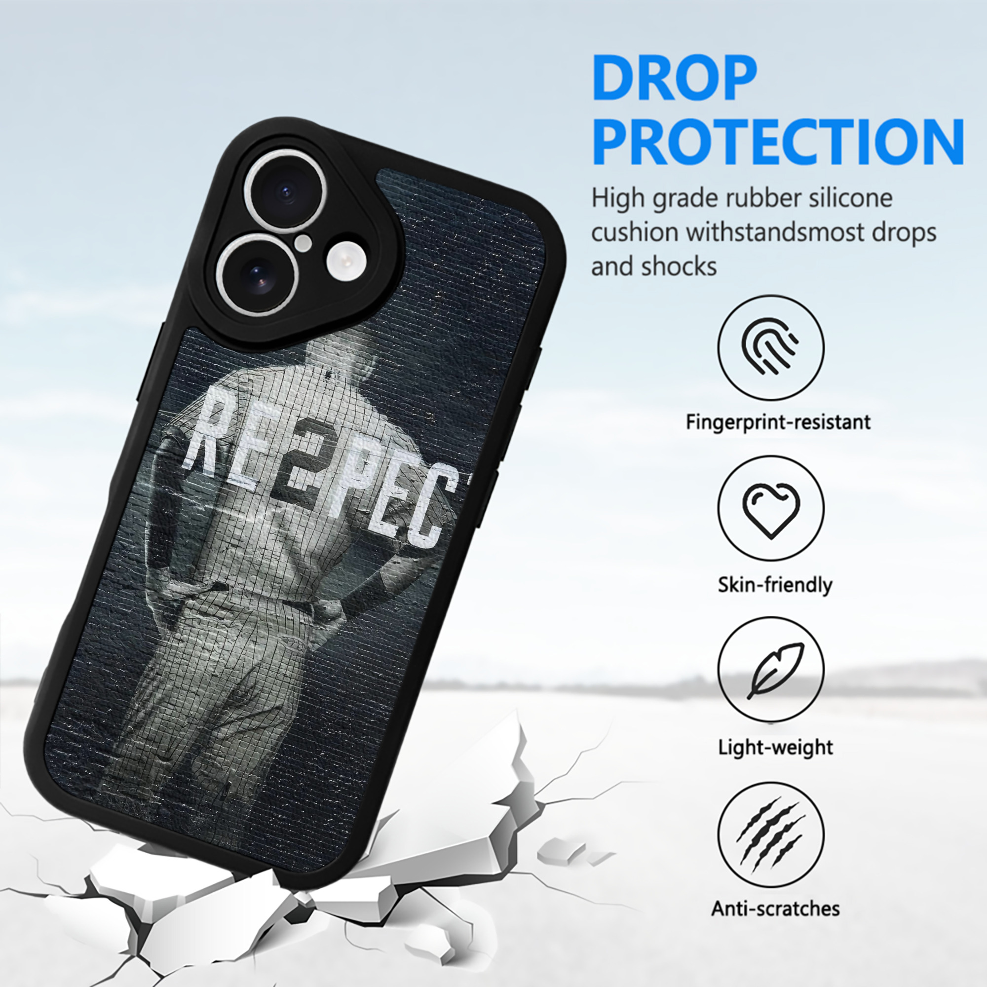 Derek Jeter 48 IPhone 16 Silicone Leather Case – UV Print, Lambskin Texture – Perfect Fit, Wireless Charging Compatible, Scratch Resistant, Precise Cutouts – Stylish Protection For IPhone 16