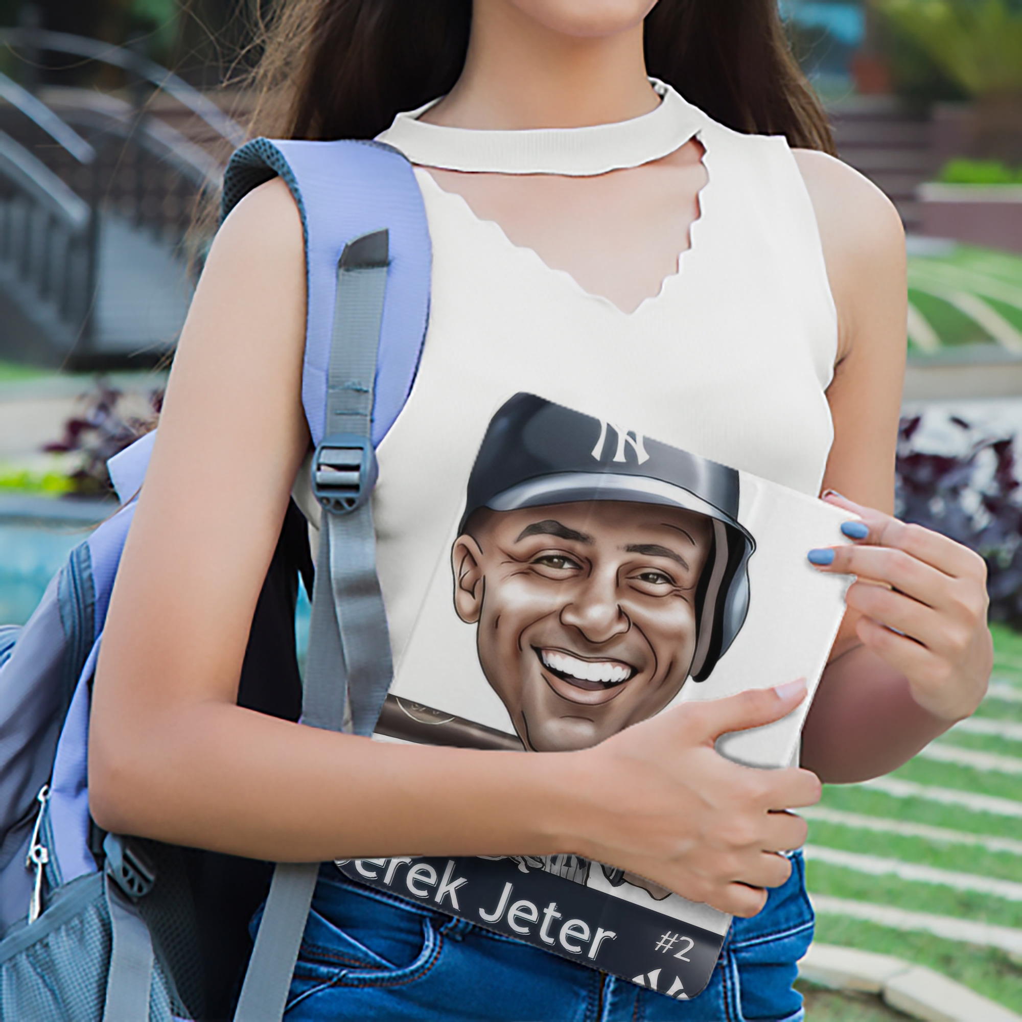 Derek Jeter 18 Premium Tri-Fold PU Leather & Silicone IPad Case With Pencil Slot – Fits 9.5,10.5,10.9 – Adjustable Stand, Slim, Protective