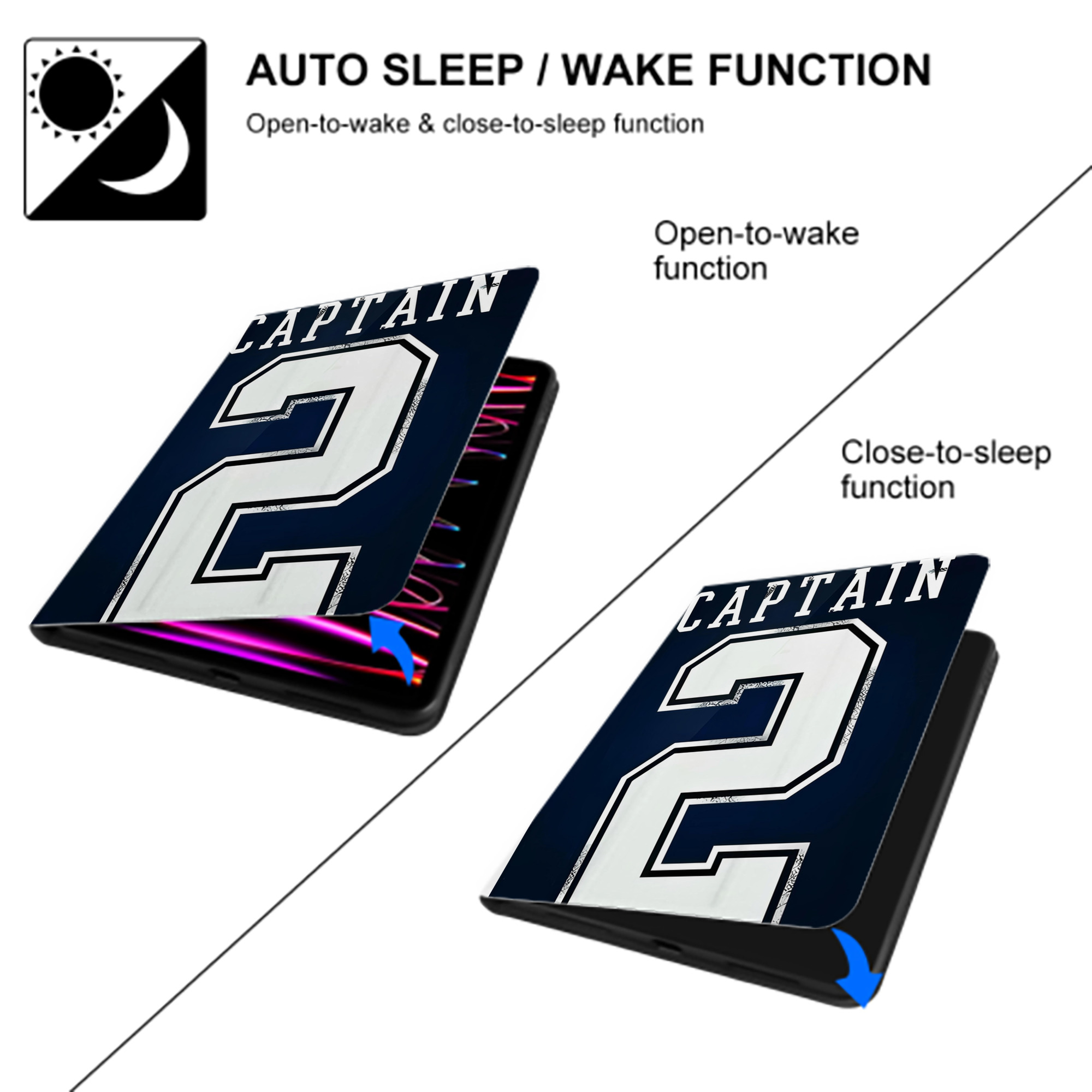 Derek Jeter 28 Premium Tri-Fold PU Leather & Silicone IPad Case With Pencil Slot – Fits 9.5,10.5,10.9 – Adjustable Stand, Slim, Protective