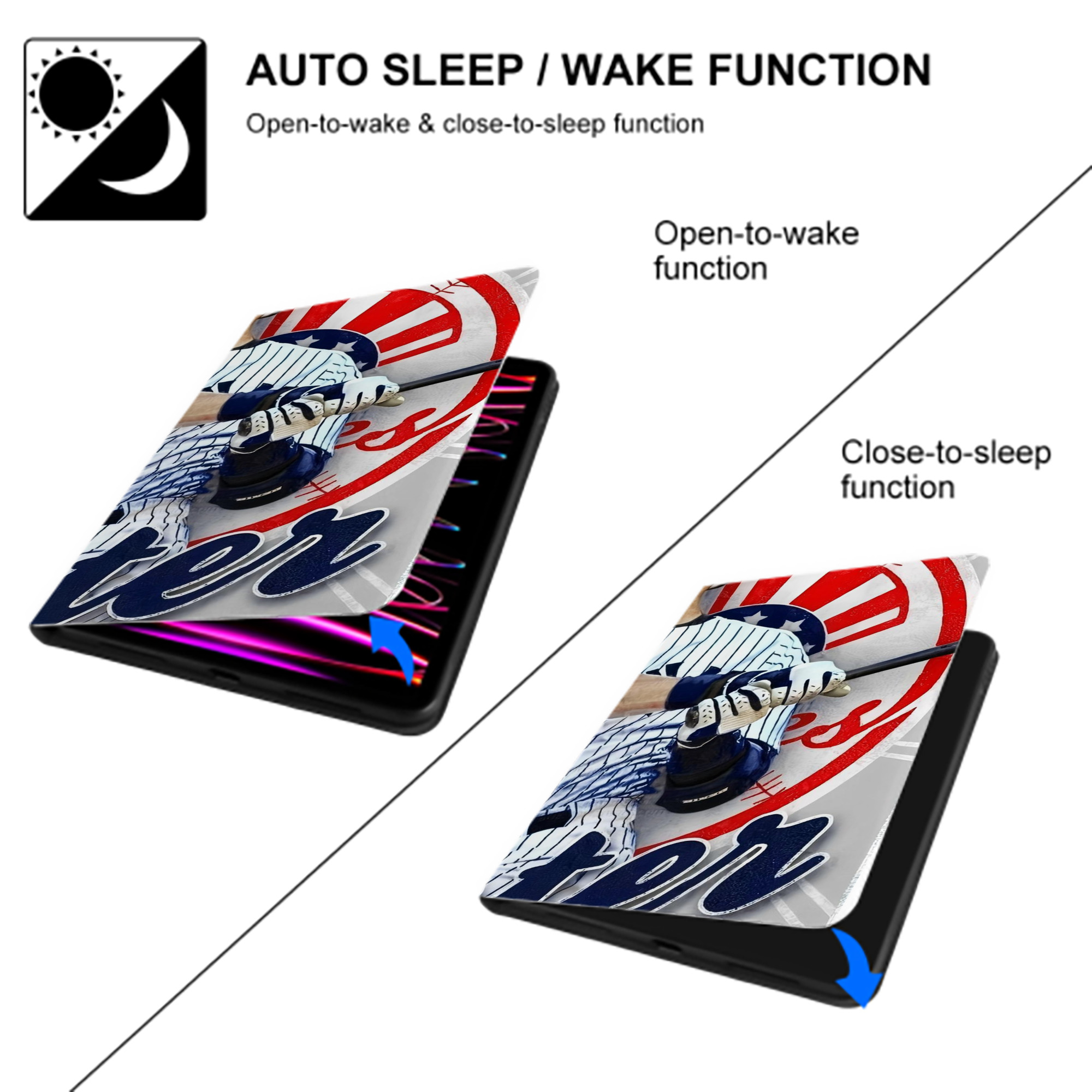 Derek Jeter 62 IPad Book-Style Case With Pencil Slot – Slim PU & TPU Cover – Full Protection, Precise Fit, Water & Scratch Resistant