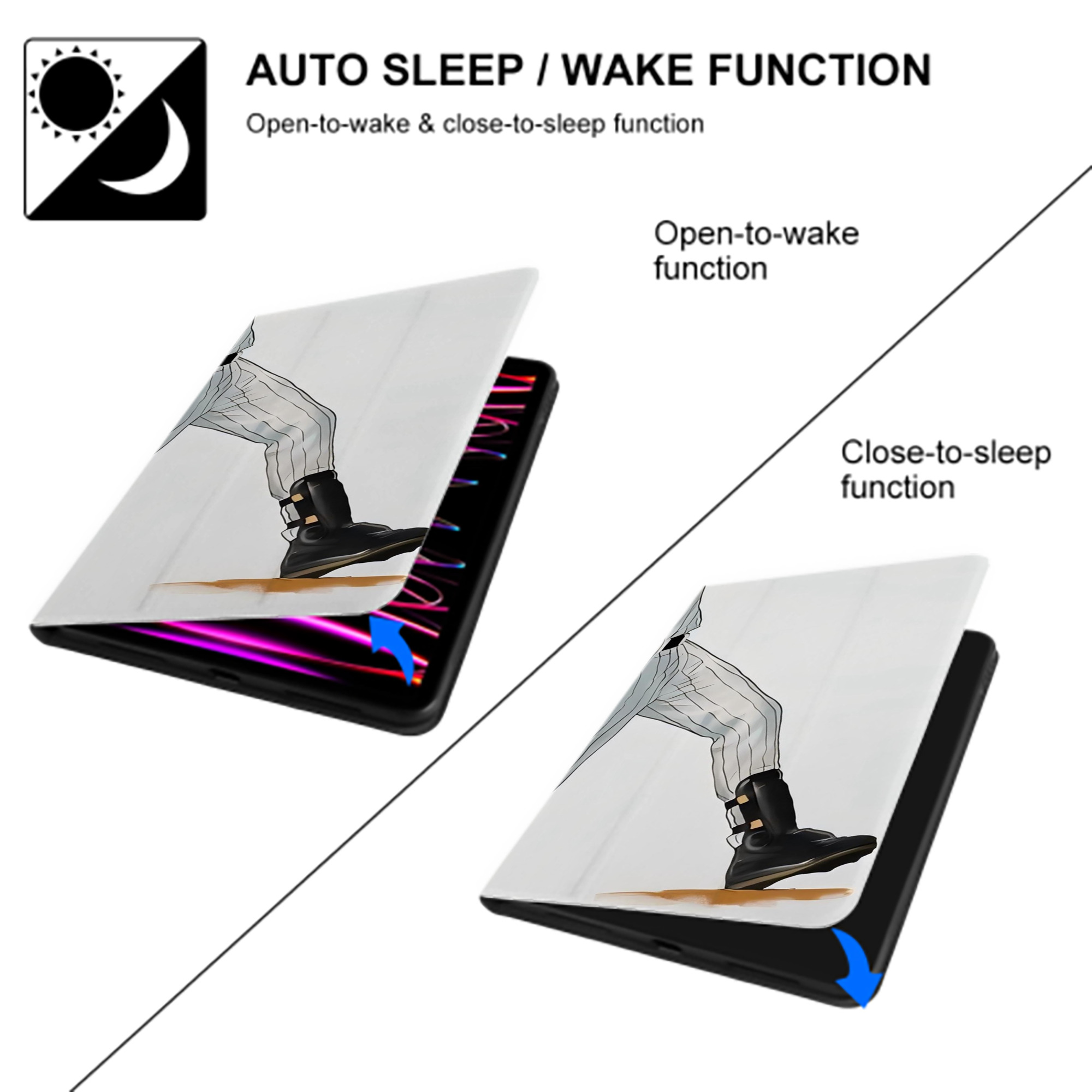 Derek Jeter 64 IPad Book-Style Case With Pencil Slot – Slim PU & TPU Cover – Full Protection, Precise Fit, Water & Scratch Resistant