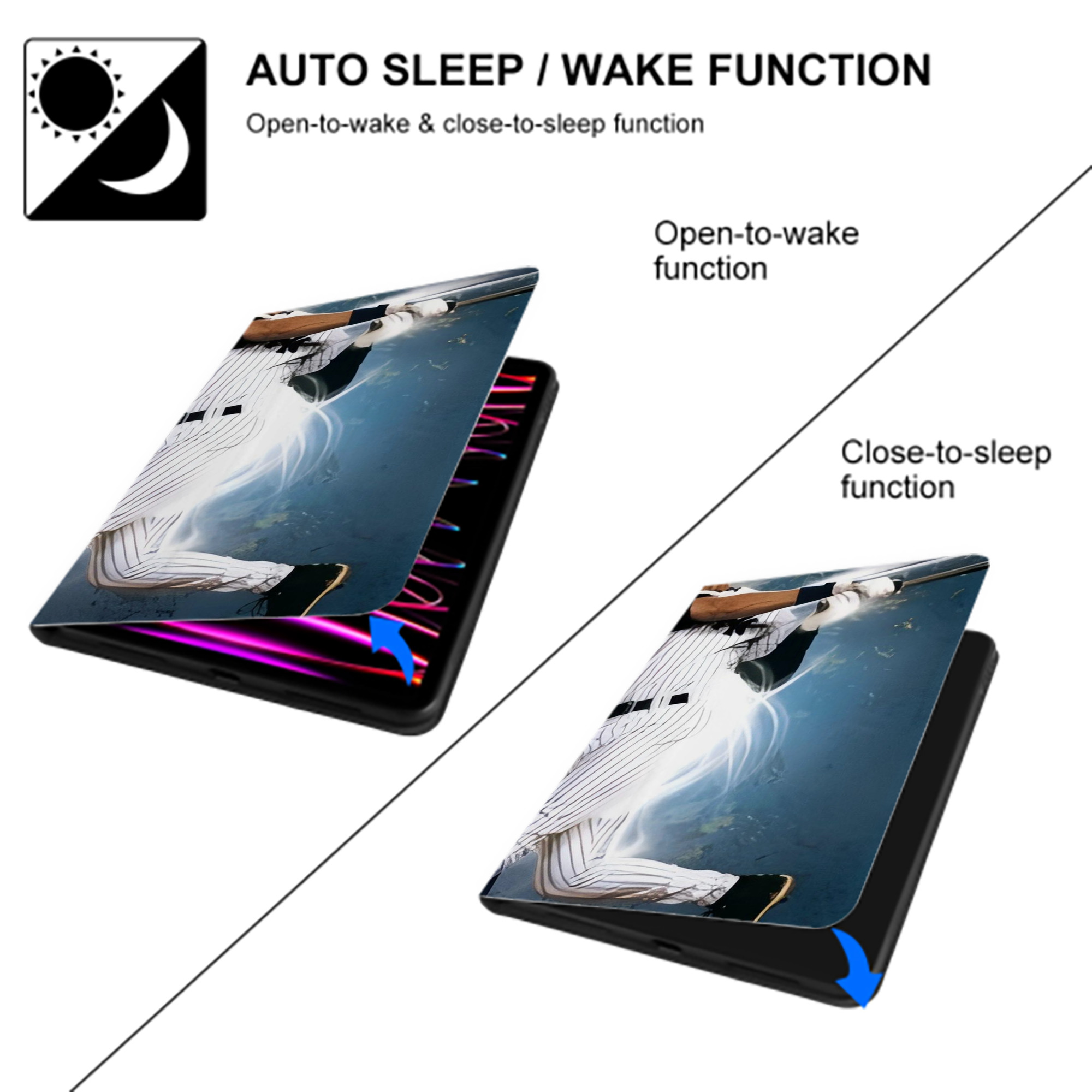 Derek Jeter 99 IPad Book-Style Case With Pencil Slot – Slim PU & TPU Cover – Full Protection, Precise Fit, Water & Scratch Resistant