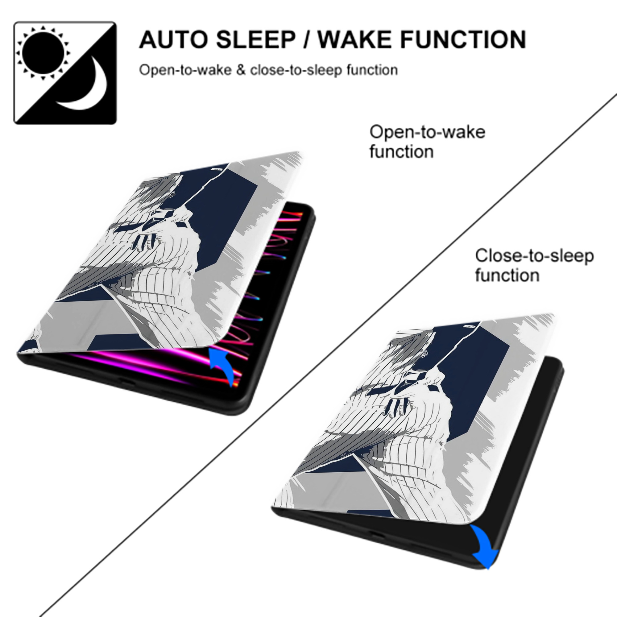 Derek Jeter 113 IPad Book-Style Case With Pencil Slot – Slim PU & TPU Cover – Full Protection, Precise Fit, Water & Scratch Resistant