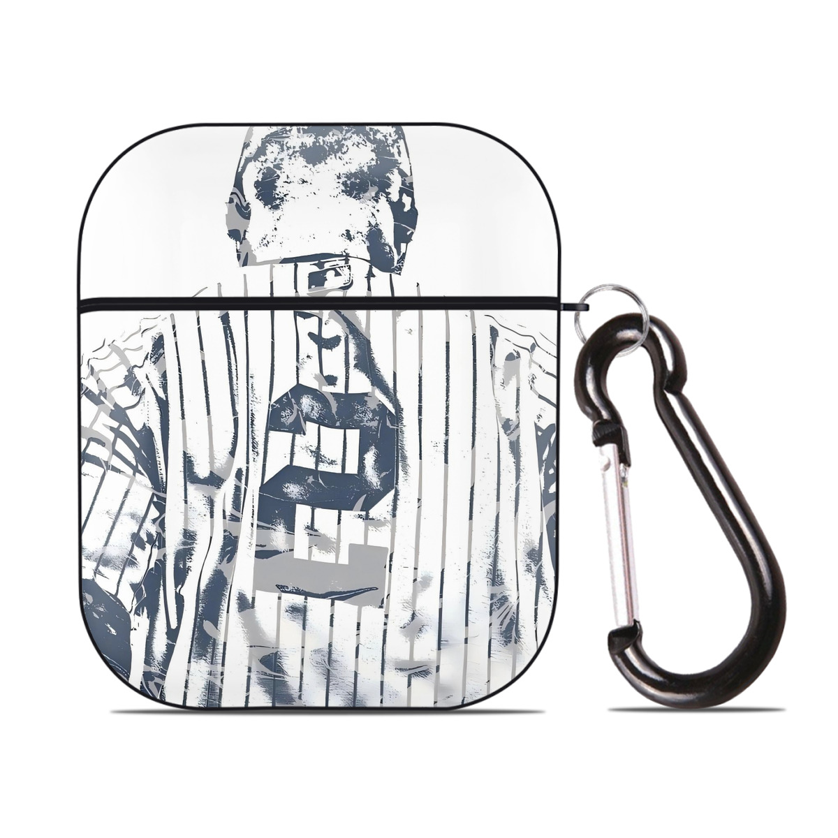 Derek Jeter 30 AirPods 2 Case Hard Shell Black, Flexible PC Material, Precise Cutouts, Full Protection, Anti-Fingerprint, Washable, Includes Keychain – Durable & Slim Design