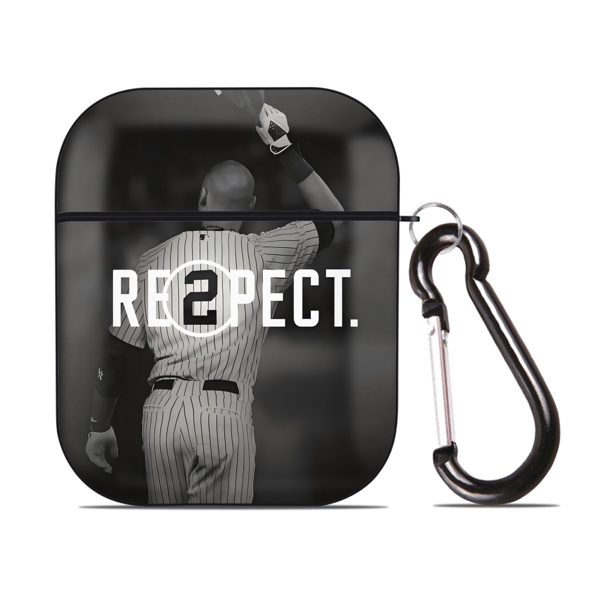 Derek Jeter 37 AirPods 2 Case Hard Shell Black, Flexible PC Material, Precise Cutouts, Full Protection, Anti-Fingerprint, Washable, Includes Keychain – Durable & Slim Design