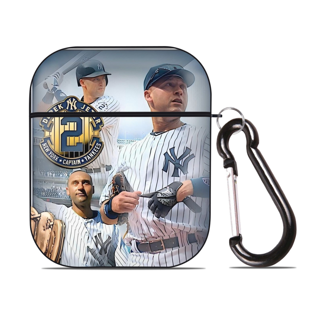 Derek Jeter 40 AirPods 2 Case Hard Shell Black, Flexible PC Material, Precise Cutouts, Full Protection, Anti-Fingerprint, Washable, Includes Keychain – Durable & Slim Design