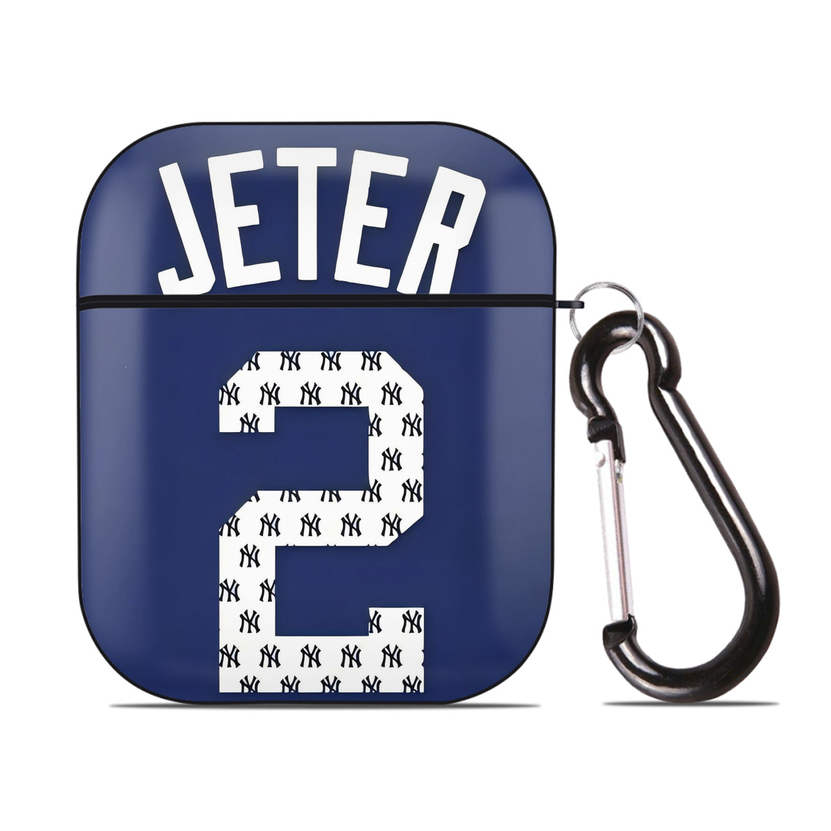 Derek Jeter 50 AirPods 2 Case Hard Shell Black, Flexible PC Material, Precise Cutouts, Full Protection, Anti-Fingerprint, Washable, Includes Keychain – Durable & Slim Design