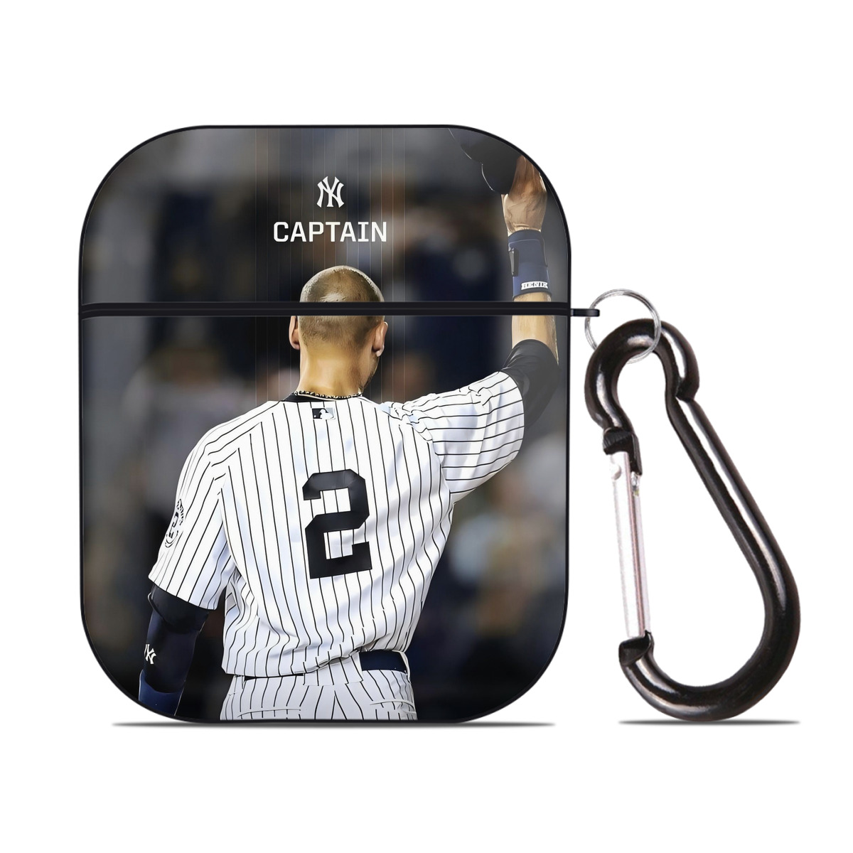 Derek Jeter 56 AirPods 2 Case Hard Shell Black, Flexible PC Material, Precise Cutouts, Full Protection, Anti-Fingerprint, Washable, Includes Keychain – Durable & Slim Design