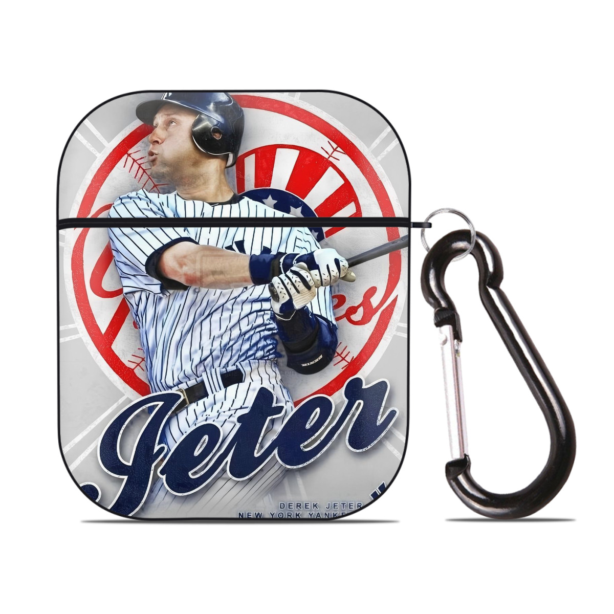 Derek Jeter 62 AirPods 2 Case Hard Shell Black, Flexible PC Material, Precise Cutouts, Full Protection, Anti-Fingerprint, Washable, Includes Keychain – Durable & Slim Design
