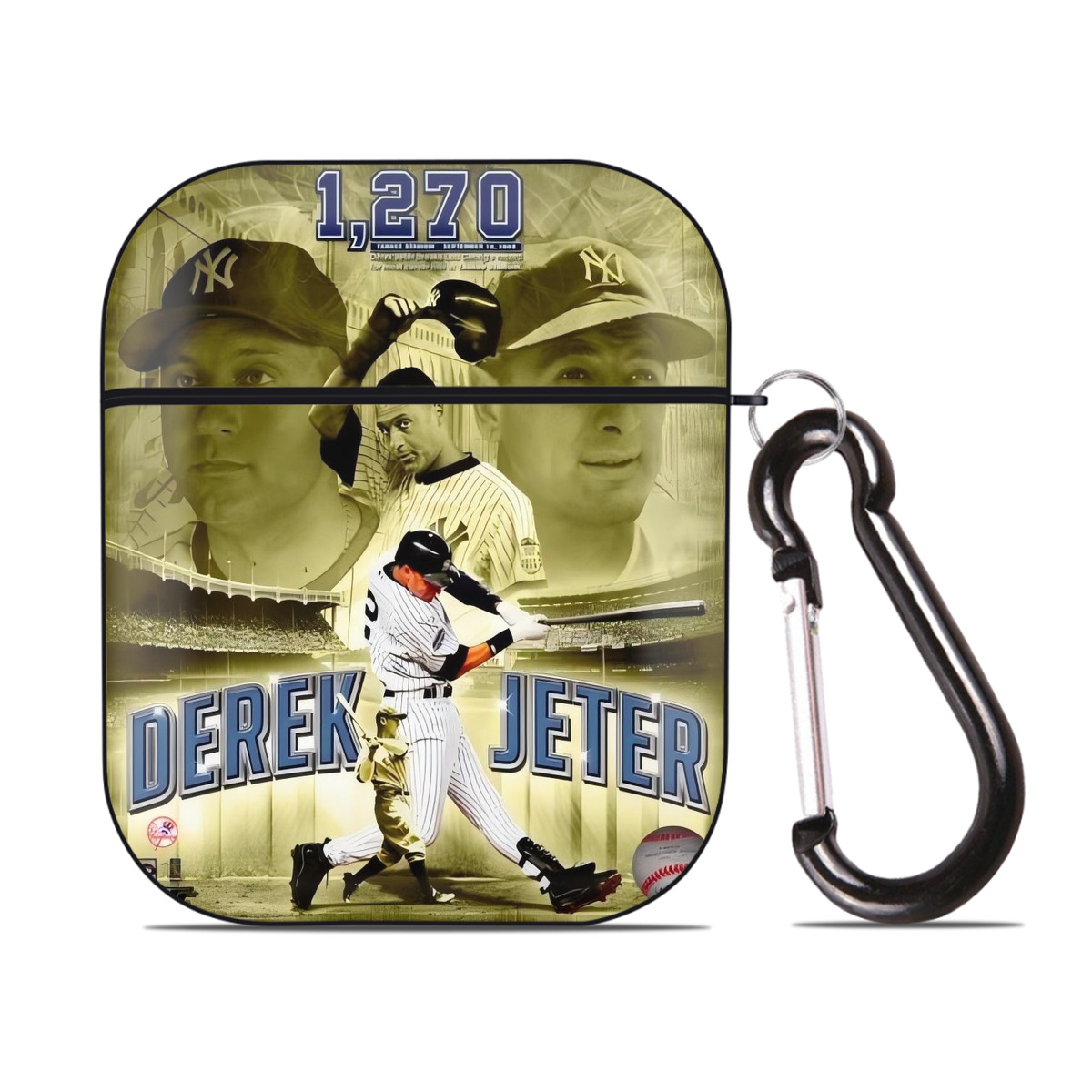 Derek Jeter 86 AirPods 2 Case Hard Shell Black, Flexible PC Material, Precise Cutouts, Full Protection, Anti-Fingerprint, Washable, Includes Keychain – Durable & Slim Design