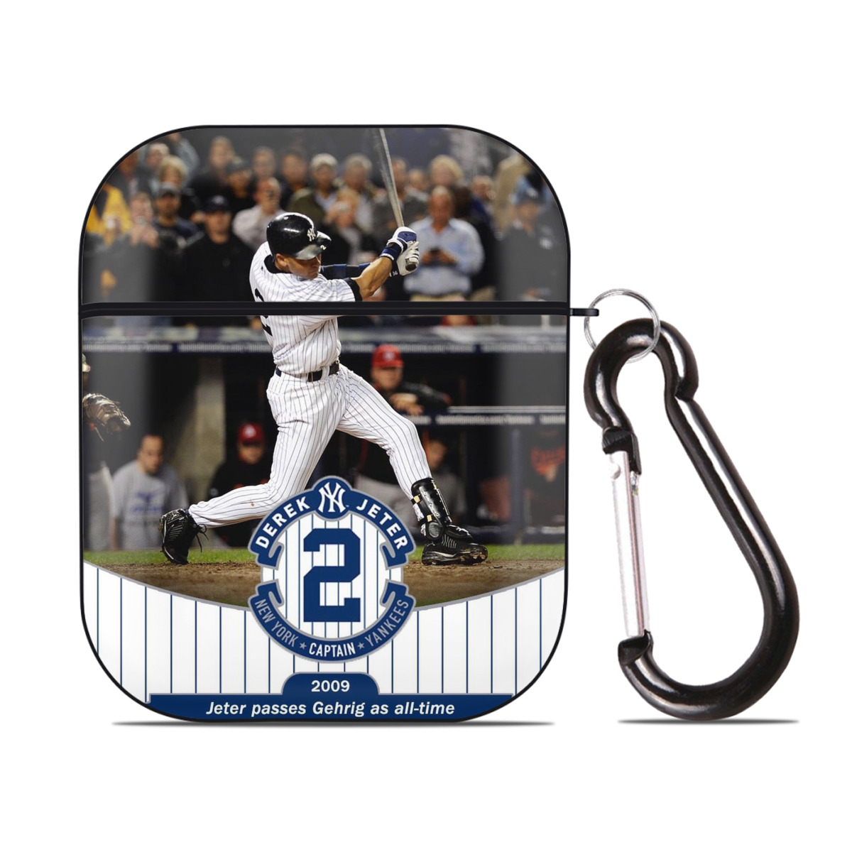 Derek Jeter 88 AirPods 2 Case Hard Shell Black, Flexible PC Material, Precise Cutouts, Full Protection, Anti-Fingerprint, Washable, Includes Keychain – Durable & Slim Design