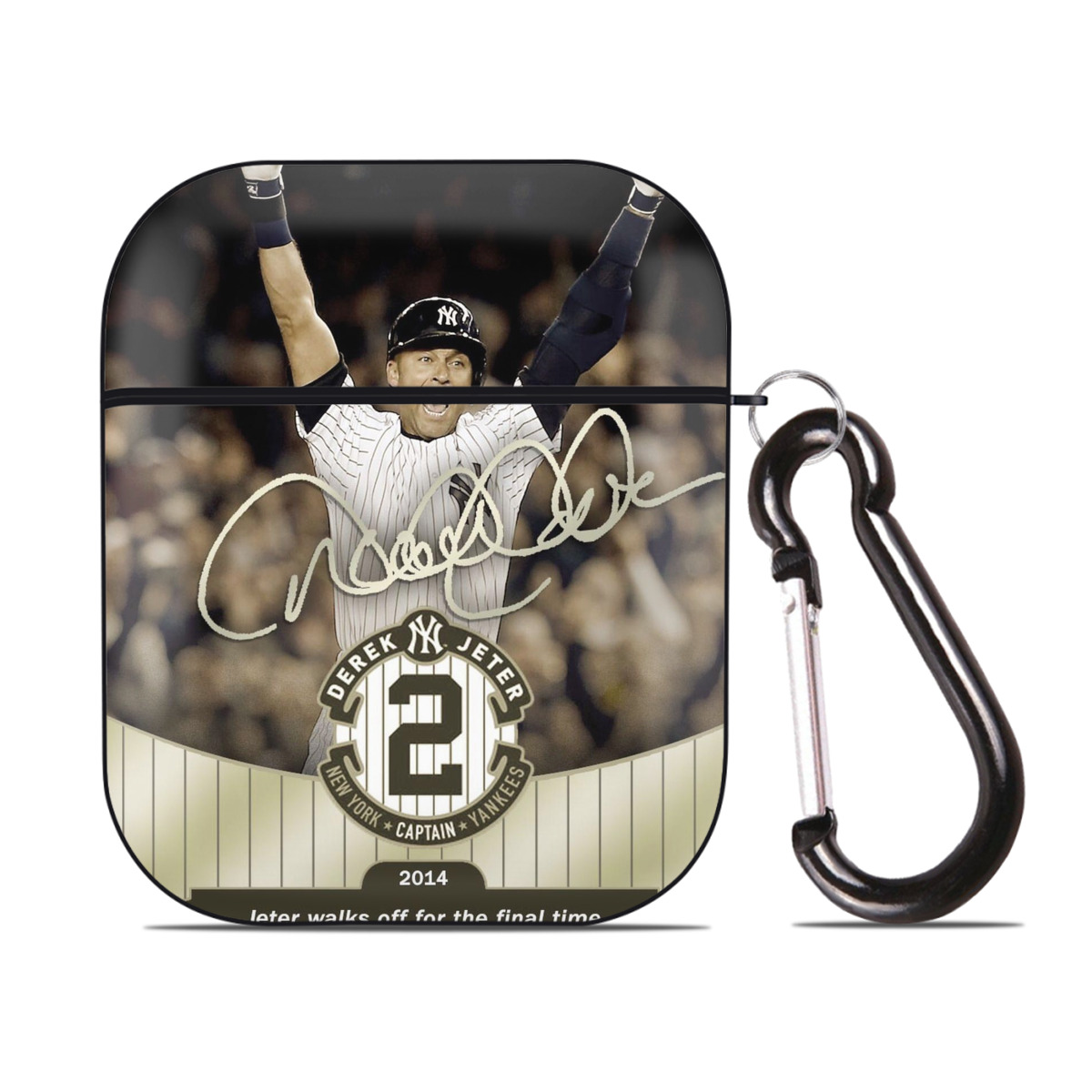 Derek Jeter 95 AirPods 2 Case Hard Shell Black, Flexible PC Material, Precise Cutouts, Full Protection, Anti-Fingerprint, Washable, Includes Keychain – Durable & Slim Design
