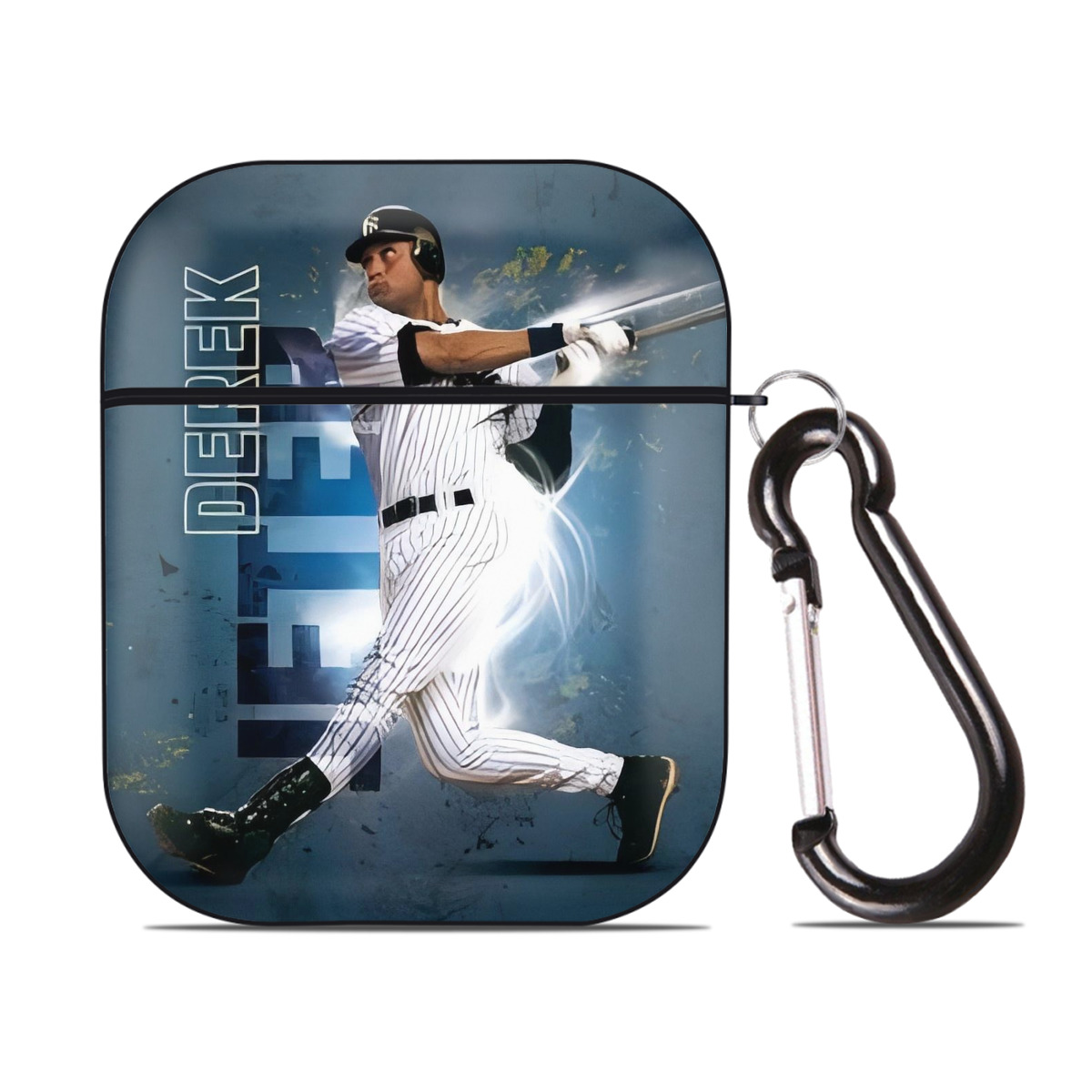 Derek Jeter 99 AirPods 2 Case Hard Shell Black, Flexible PC Material, Precise Cutouts, Full Protection, Anti-Fingerprint, Washable, Includes Keychain – Durable & Slim Design