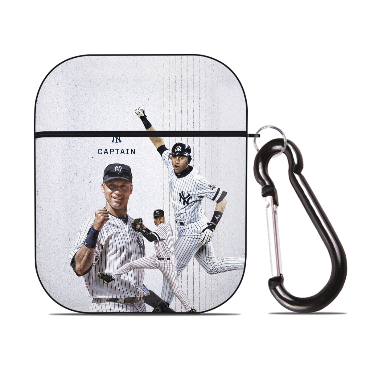 Derek Jeter 106 AirPods 2 Case Hard Shell Black, Flexible PC Material, Precise Cutouts, Full Protection, Anti-Fingerprint, Washable, Includes Keychain – Durable & Slim Design