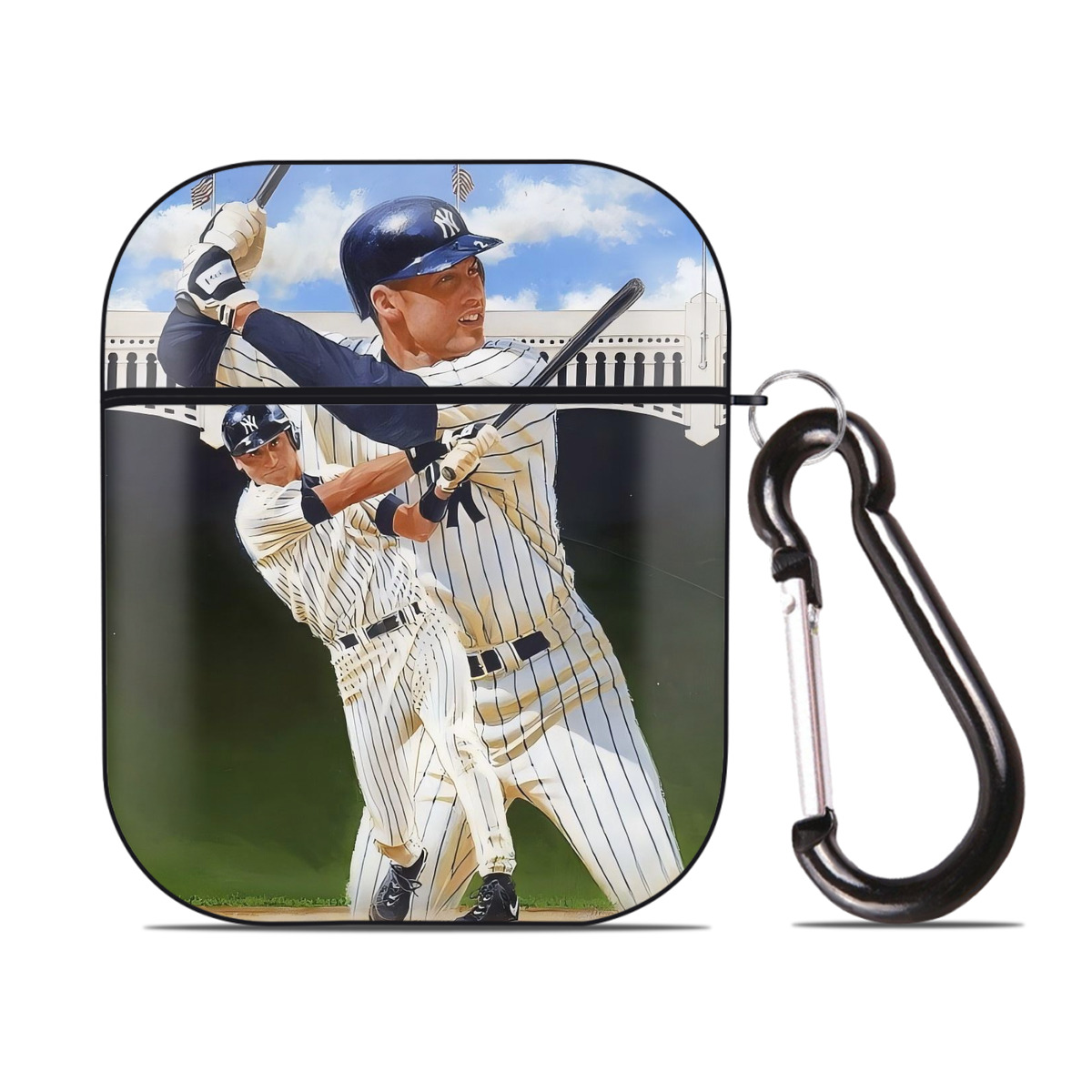Derek Jeter 108 AirPods 2 Case Hard Shell Black, Flexible PC Material, Precise Cutouts, Full Protection, Anti-Fingerprint, Washable, Includes Keychain – Durable & Slim Design