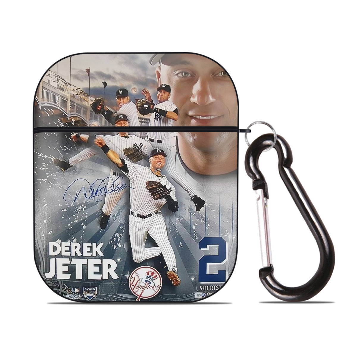 Derek Jeter 109 AirPods 2 Case Hard Shell Black, Flexible PC Material, Precise Cutouts, Full Protection, Anti-Fingerprint, Washable, Includes Keychain – Durable & Slim Design