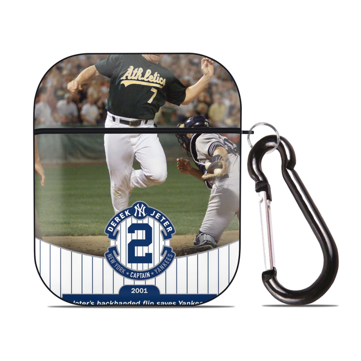 Derek Jeter 111 AirPods 2 Case Hard Shell Black, Flexible PC Material, Precise Cutouts, Full Protection, Anti-Fingerprint, Washable, Includes Keychain – Durable & Slim Design