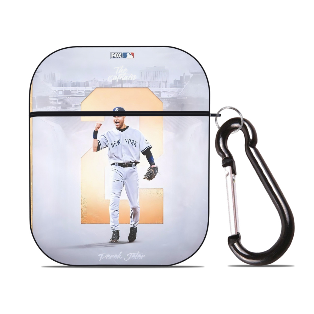 Derek Jeter 112 AirPods 2 Case Hard Shell Black, Flexible PC Material, Precise Cutouts, Full Protection, Anti-Fingerprint, Washable, Includes Keychain – Durable & Slim Design