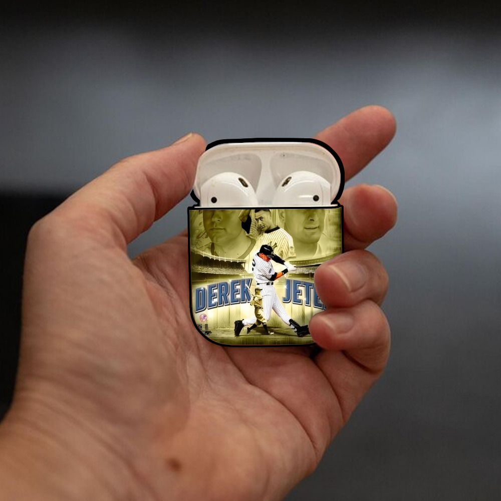 Derek Jeter 23 AirPods 2 Case Hard Shell Black, Flexible PC Material, Precise Cutouts, Full Protection, Anti-Fingerprint, Washable, Includes Keychain – Durable & Slim Design