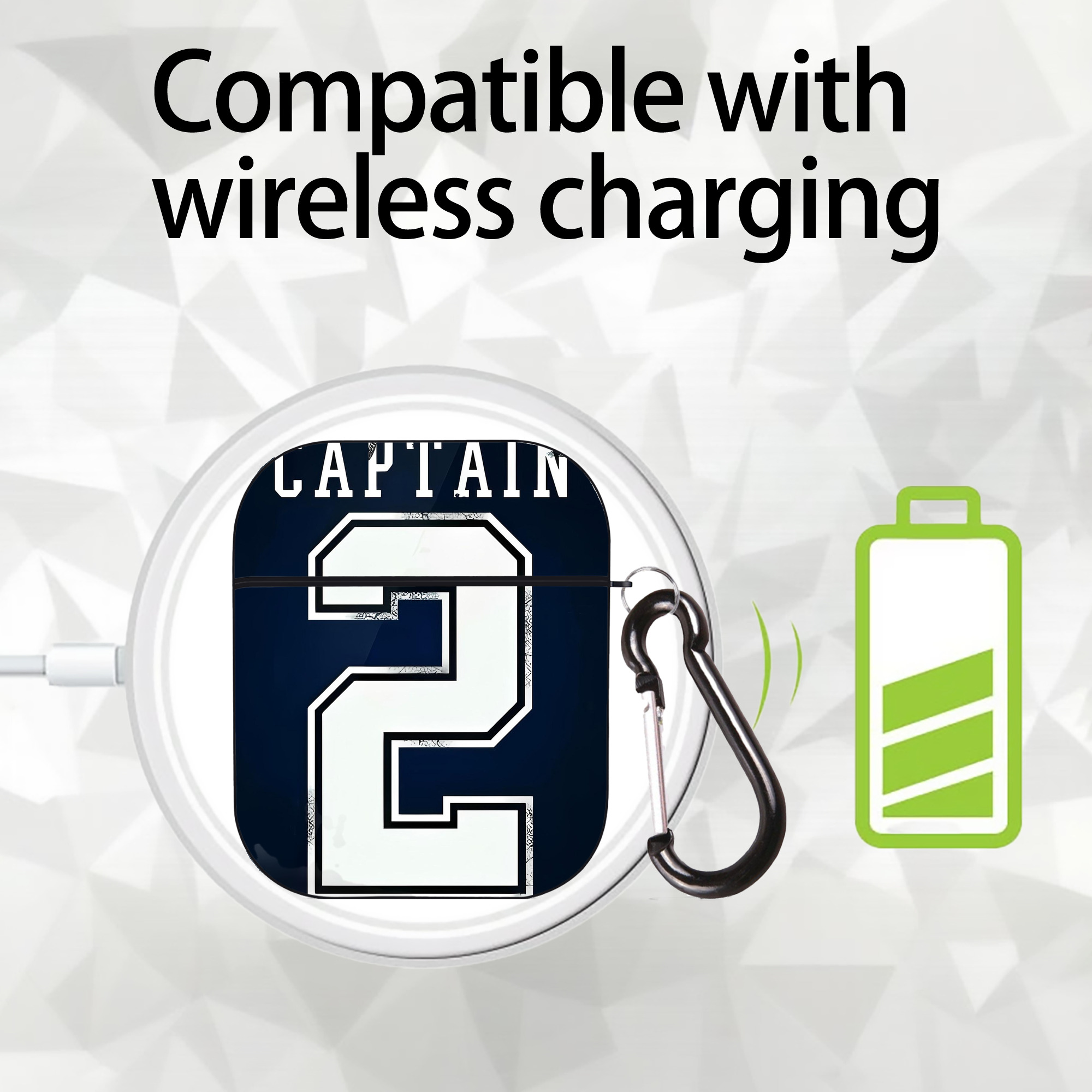 Derek Jeter 28 AirPods 2 Case Hard Shell Black, Flexible PC Material, Precise Cutouts, Full Protection, Anti-Fingerprint, Washable, Includes Keychain – Durable & Slim Design