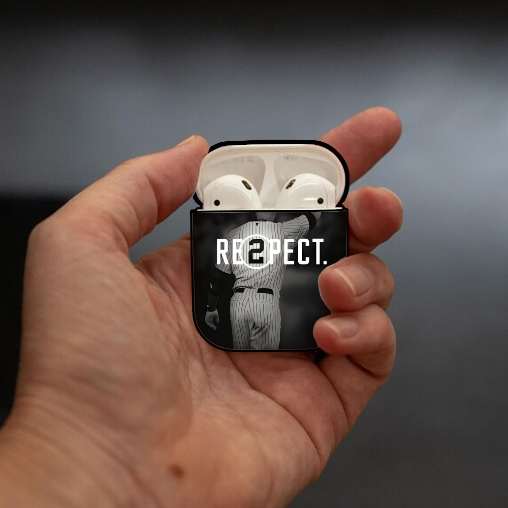 Derek Jeter 37 AirPods 2 Case Hard Shell Black, Flexible PC Material, Precise Cutouts, Full Protection, Anti-Fingerprint, Washable, Includes Keychain – Durable & Slim Design