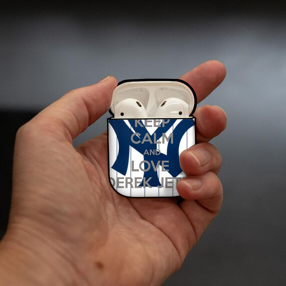 Derek Jeter 39 AirPods 2 Case Hard Shell Black, Flexible PC Material, Precise Cutouts, Full Protection, Anti-Fingerprint, Washable, Includes Keychain – Durable & Slim Design