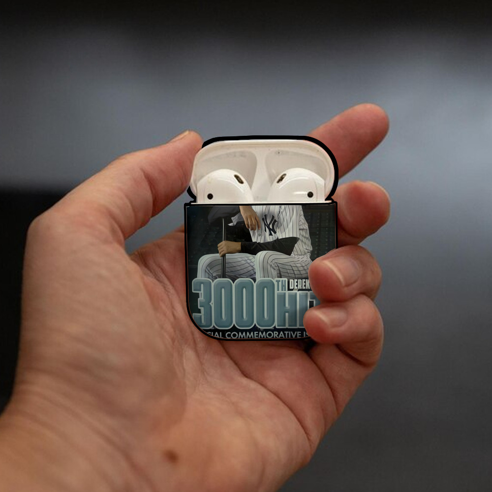 Derek Jeter 43 AirPods 2 Case Hard Shell Black, Flexible PC Material, Precise Cutouts, Full Protection, Anti-Fingerprint, Washable, Includes Keychain – Durable & Slim Design