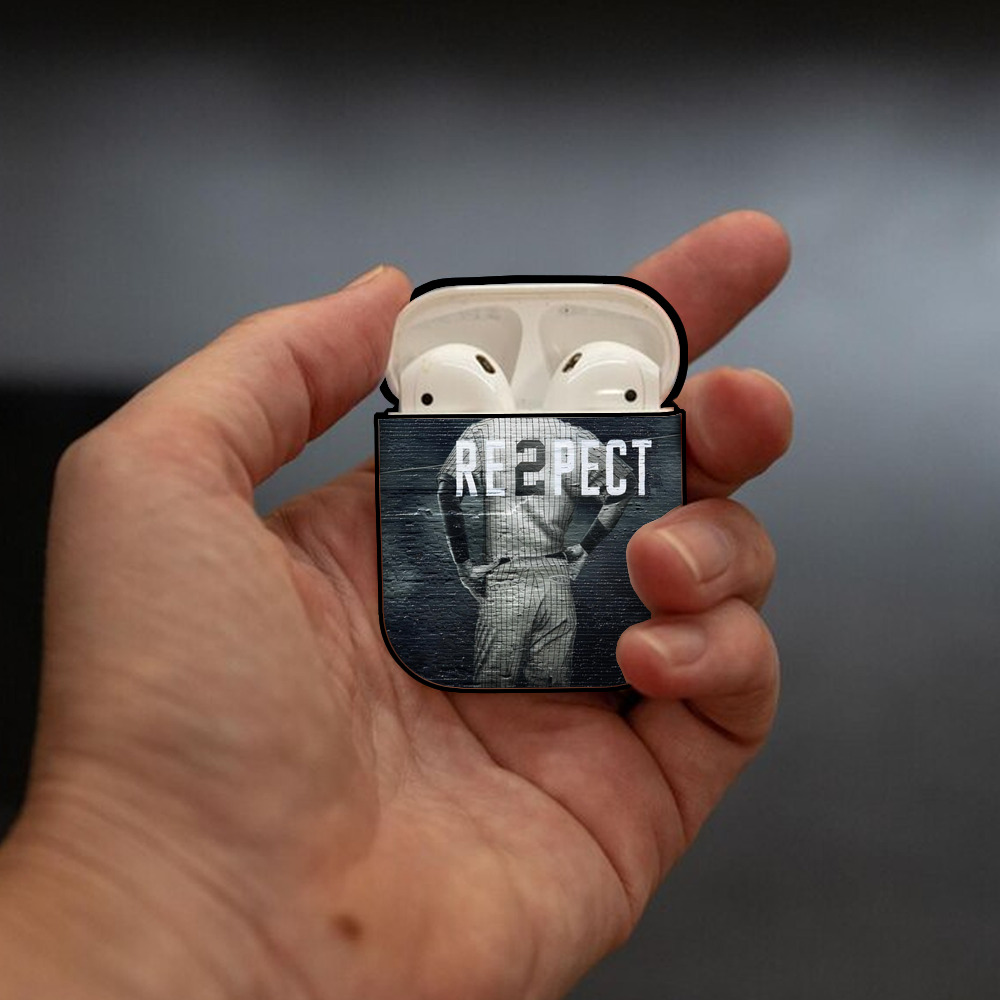 Derek Jeter 48 AirPods 2 Case Hard Shell Black, Flexible PC Material, Precise Cutouts, Full Protection, Anti-Fingerprint, Washable, Includes Keychain – Durable & Slim Design
