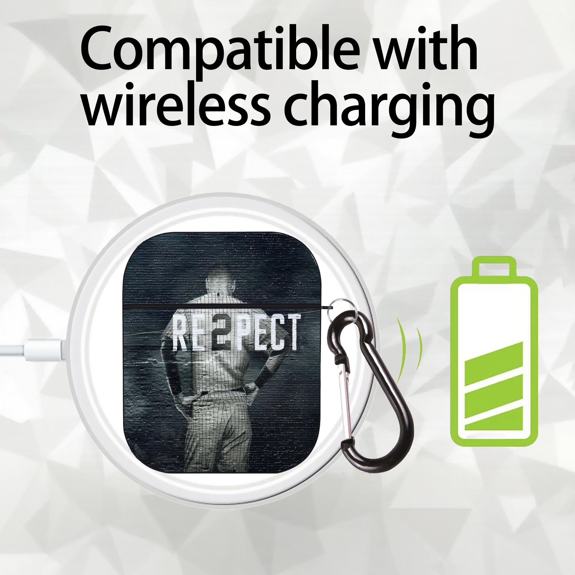 Derek Jeter 48 AirPods 2 Case Hard Shell Black, Flexible PC Material, Precise Cutouts, Full Protection, Anti-Fingerprint, Washable, Includes Keychain – Durable & Slim Design