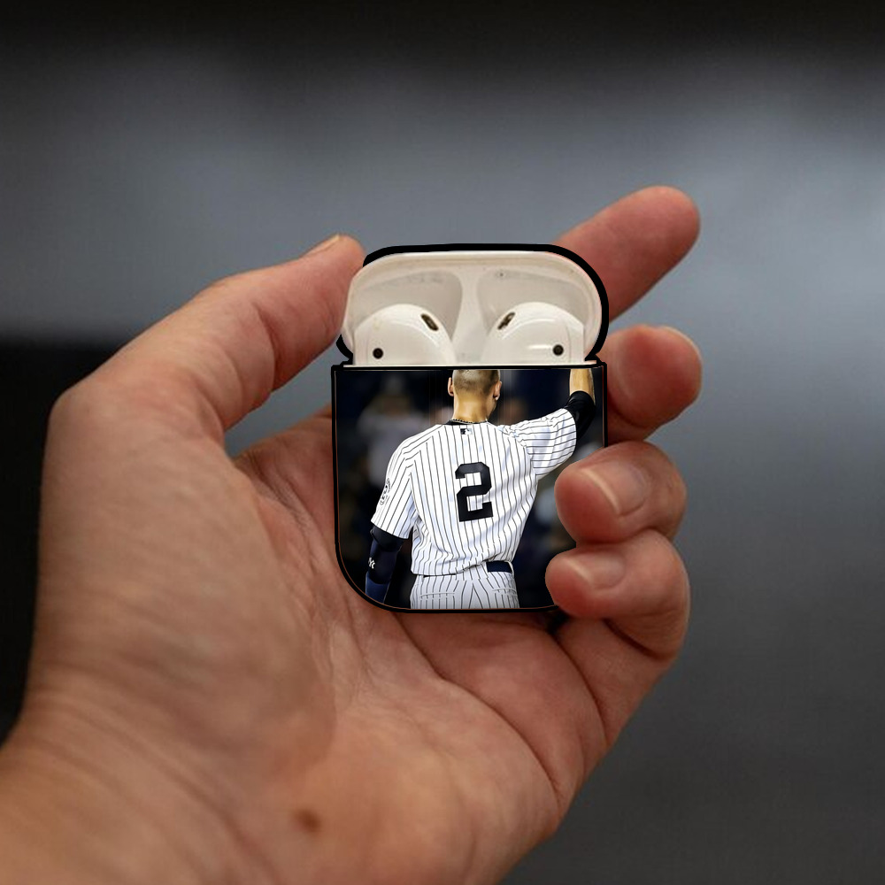 Derek Jeter 56 AirPods 2 Case Hard Shell Black, Flexible PC Material, Precise Cutouts, Full Protection, Anti-Fingerprint, Washable, Includes Keychain – Durable & Slim Design