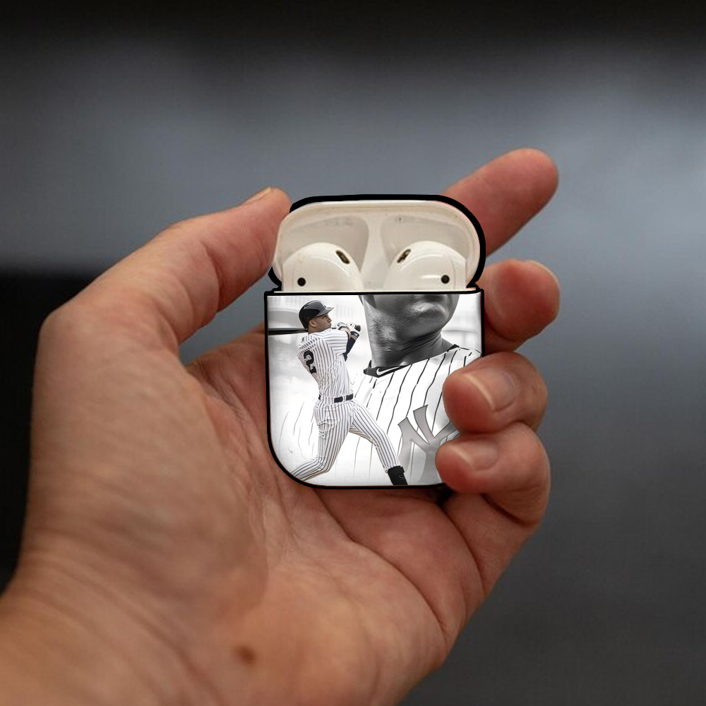 Derek Jeter 61 AirPods 2 Case Hard Shell Black, Flexible PC Material, Precise Cutouts, Full Protection, Anti-Fingerprint, Washable, Includes Keychain – Durable & Slim Design
